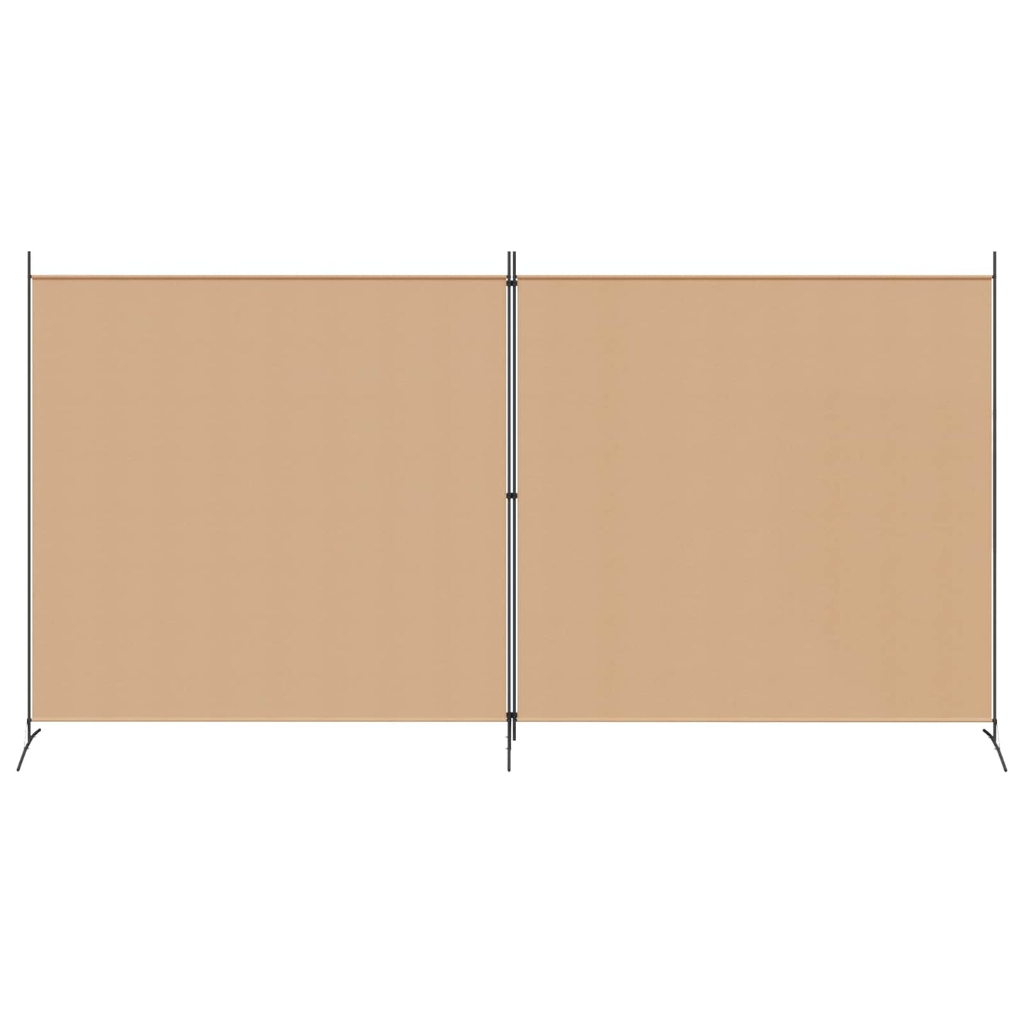 2-teiliger Raumteiler Beige 348 x 180 cm Stoff