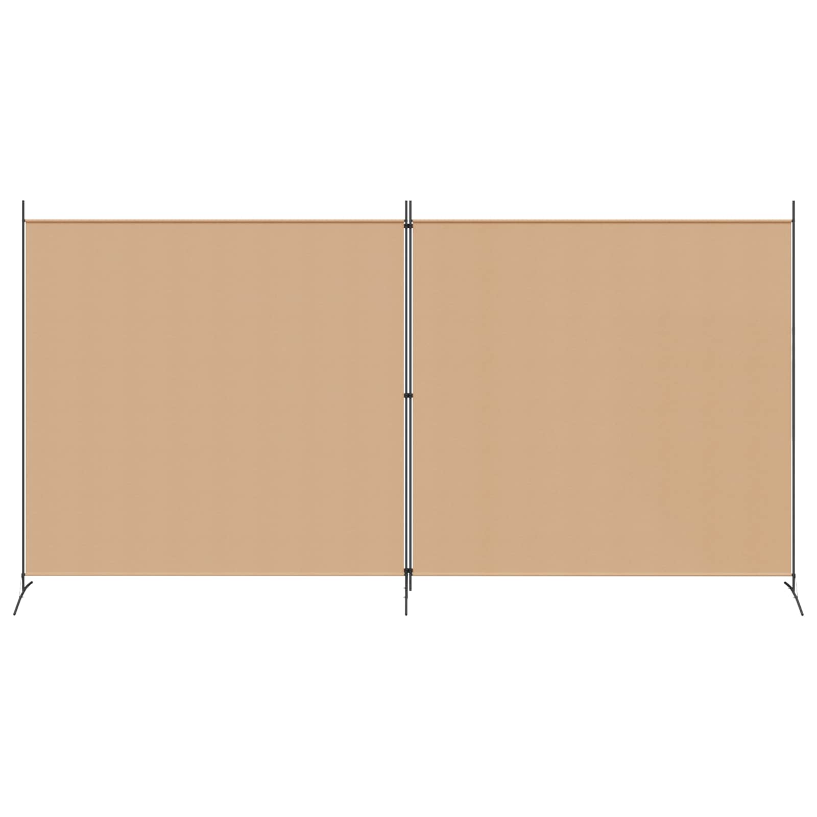 2-teiliger Raumteiler Beige 348 x 180 cm Stoff