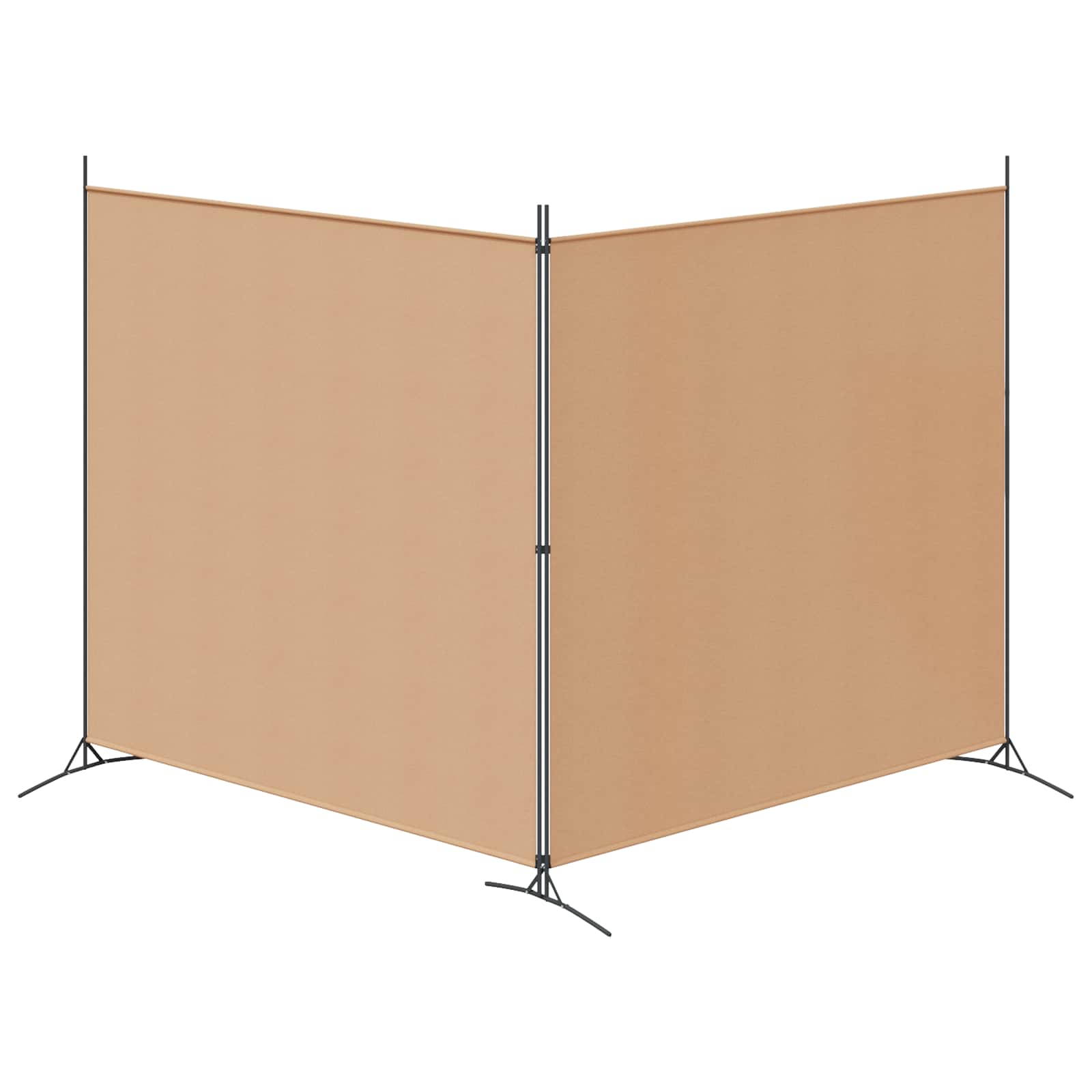 2-teiliger Raumteiler Beige 348 x 180 cm Stoff