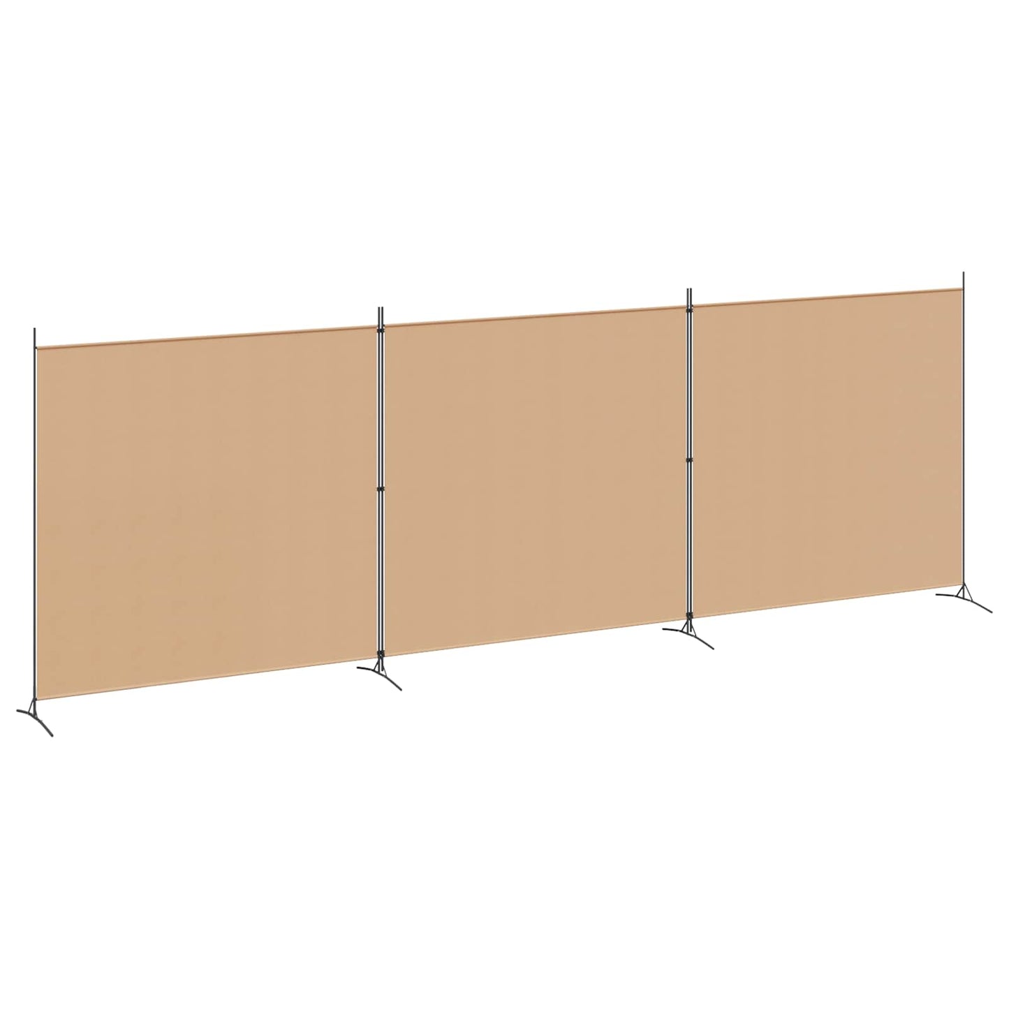 4-Panel Room Divider Beige 525 x 180 cm Stoff