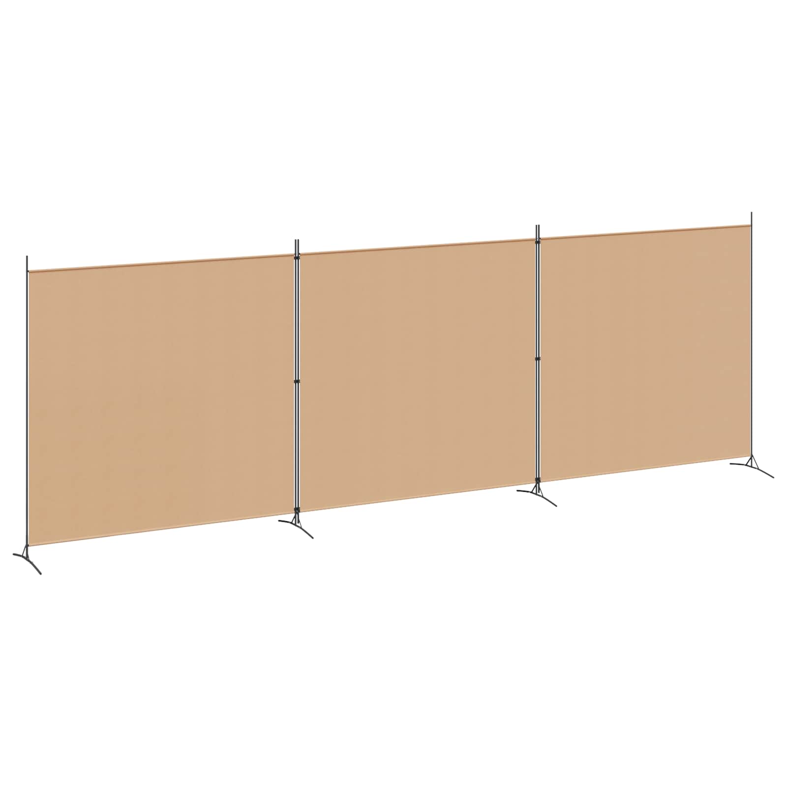 4-Panel Room Divider Beige 525 x 180 cm Stoff