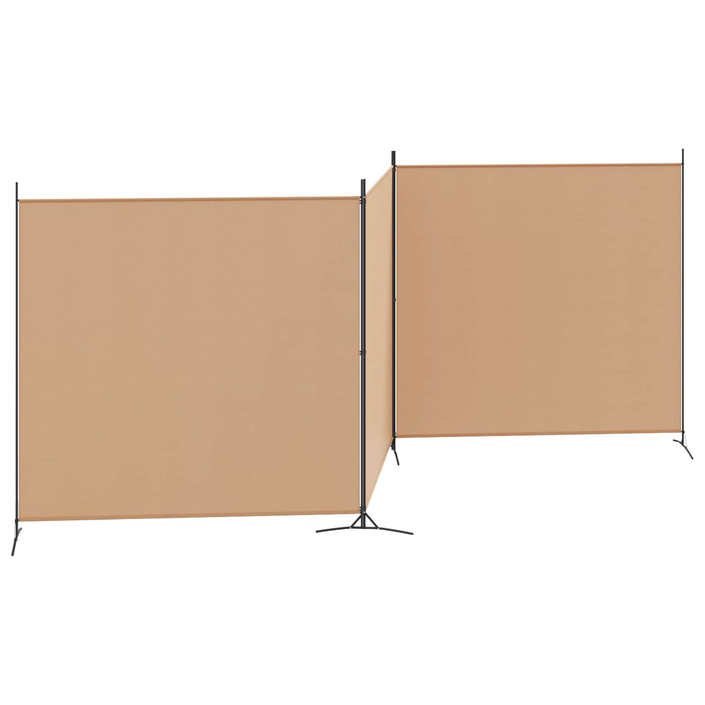 4-Panel Room Divider Beige 525 x 180 cm Stoff