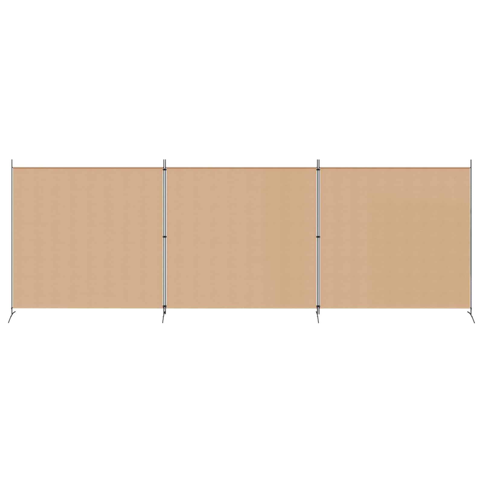 4-Panel Room Divider Beige 525 x 180 cm Stoff