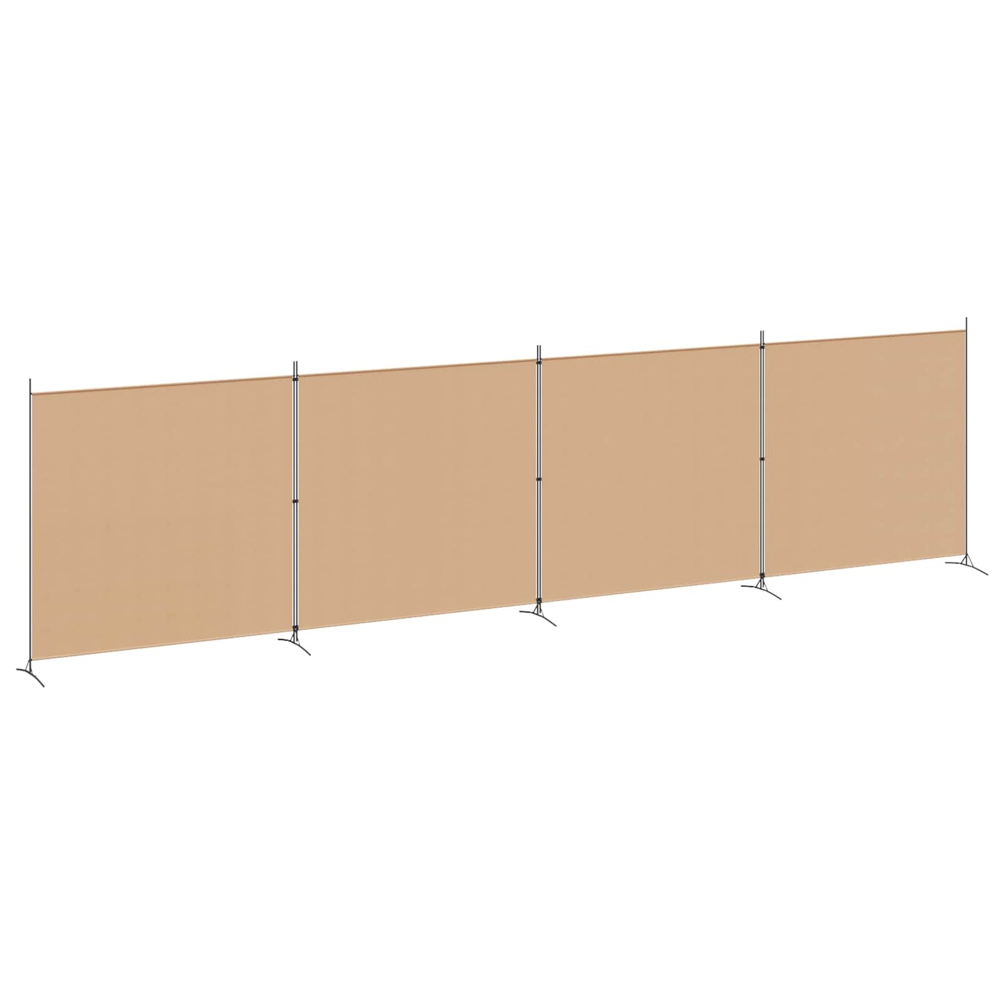 4-Panel Room Divider Beige 698 x 180 cm Stoff