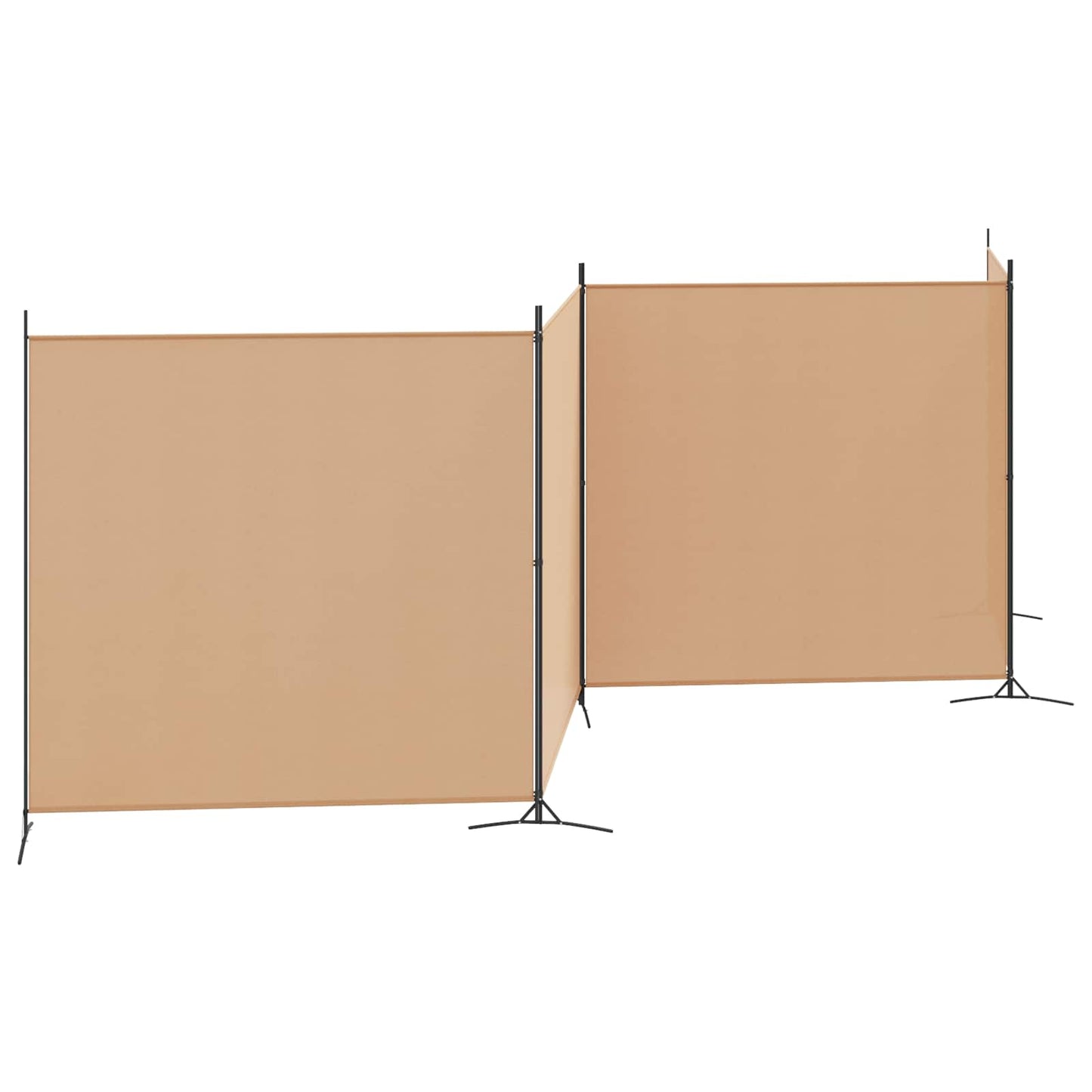 4-Panel Room Divider Beige 698 x 180 cm Stoff