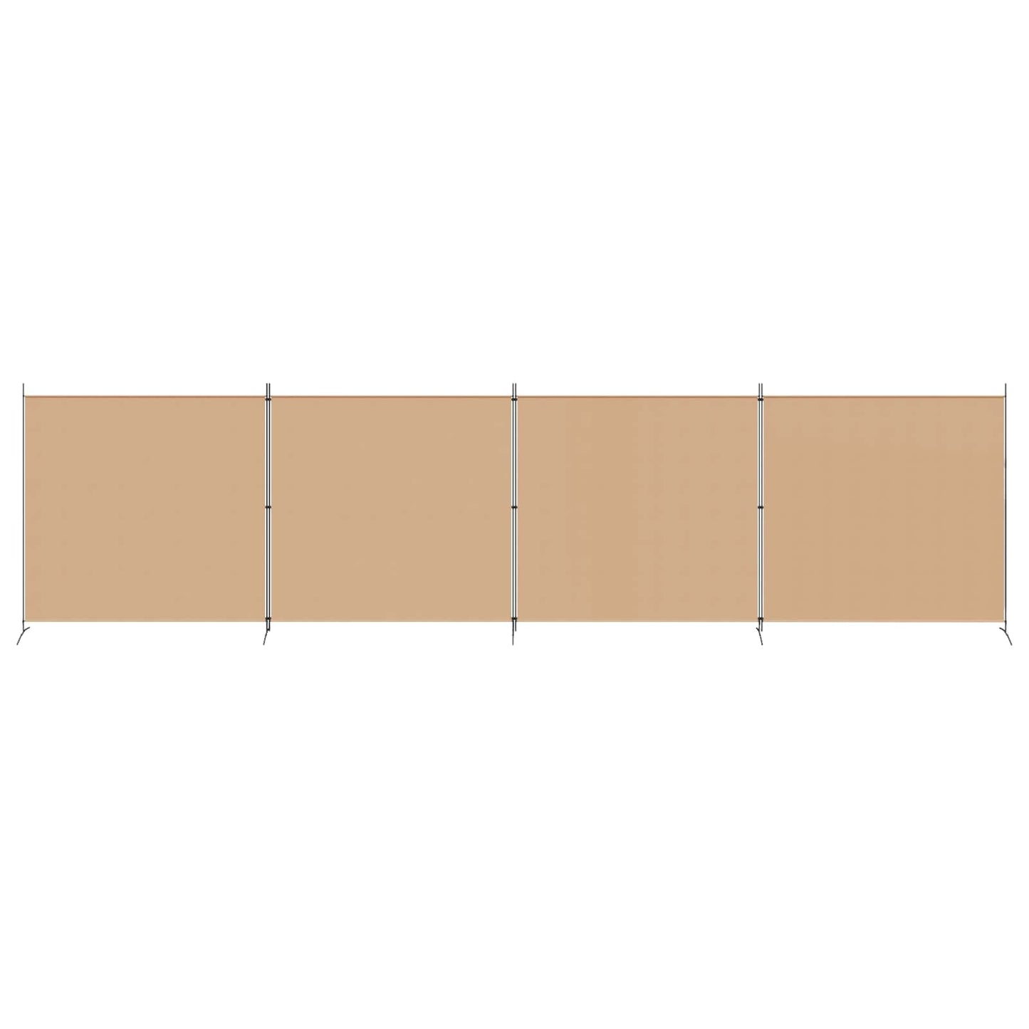 4-Panel Room Divider Beige 698 x 180 cm Stoff