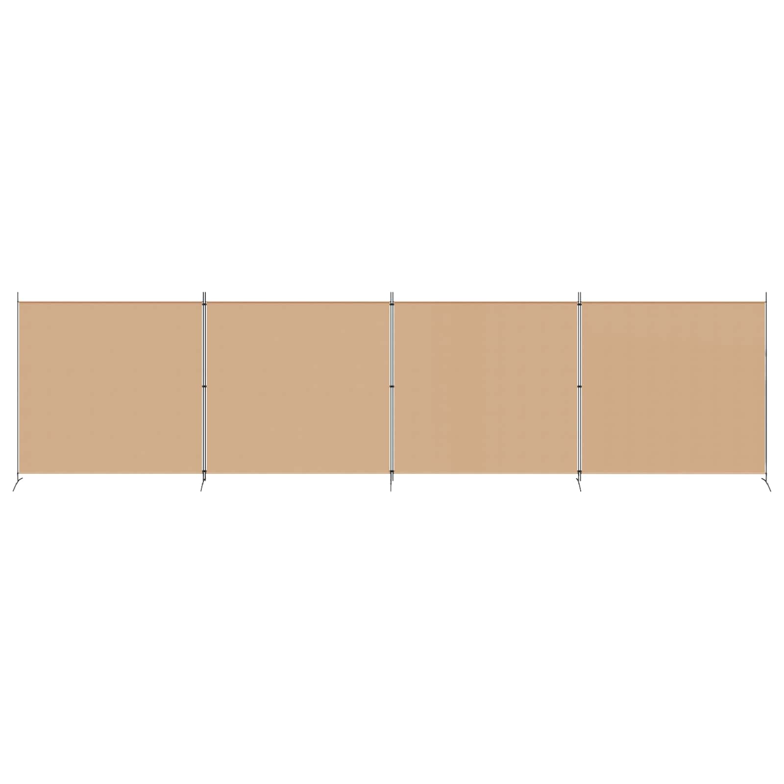 4-Panel Room Divider Beige 698 x 180 cm Stoff