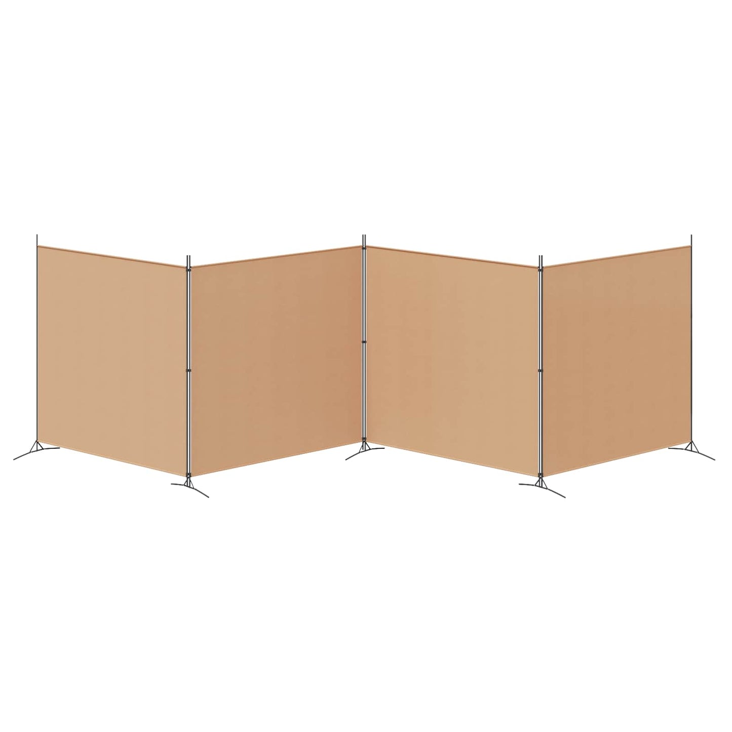 4-Panel Room Divider Beige 698 x 180 cm Stoff