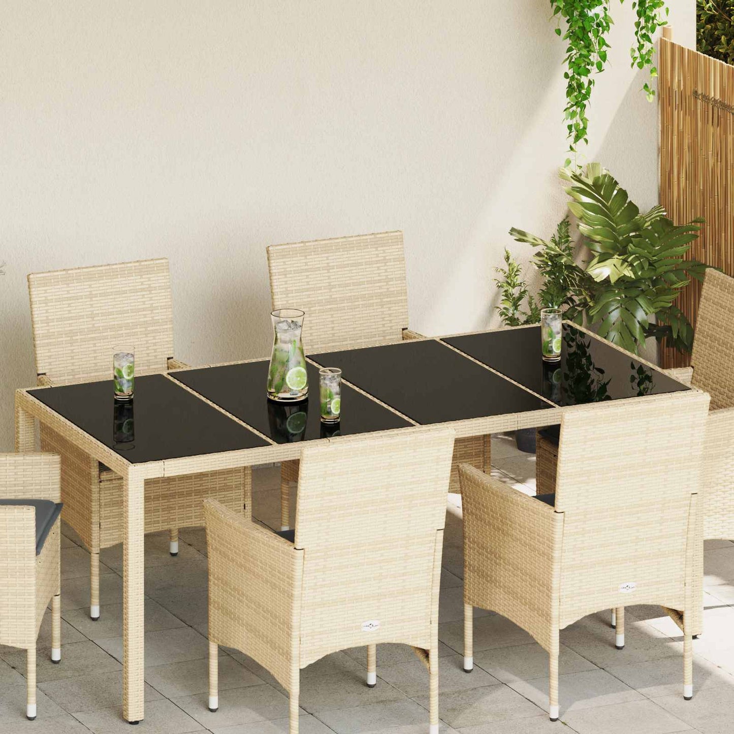 Tischplatte 4 stk. Schwarz Glas