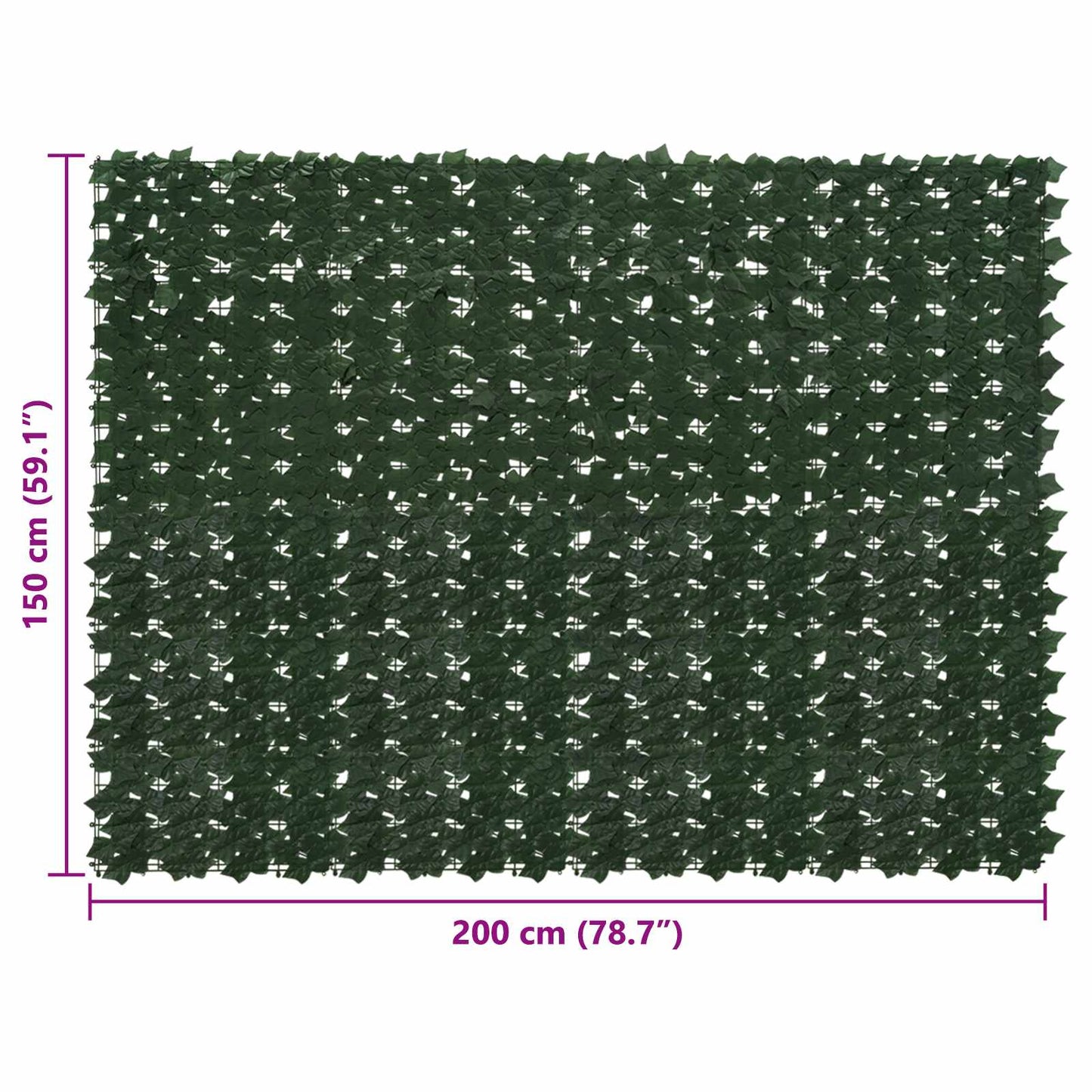 Balcony Screen with Leaves Dunkelgrün 200 x 150 cm
