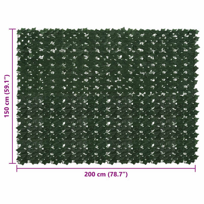 Balcony Screen with Leaves Dunkelgrün 200 x 150 cm