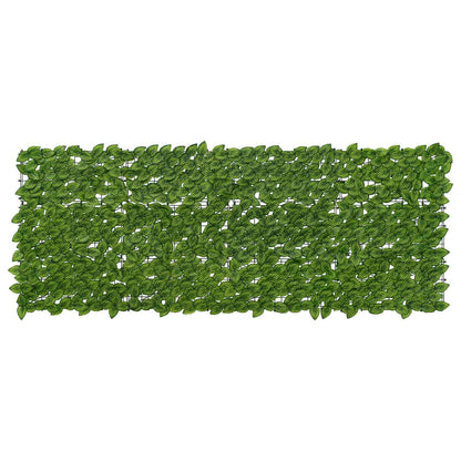 Balcony Screen with Leaves Grün und Gelb 200 x 75 cm
