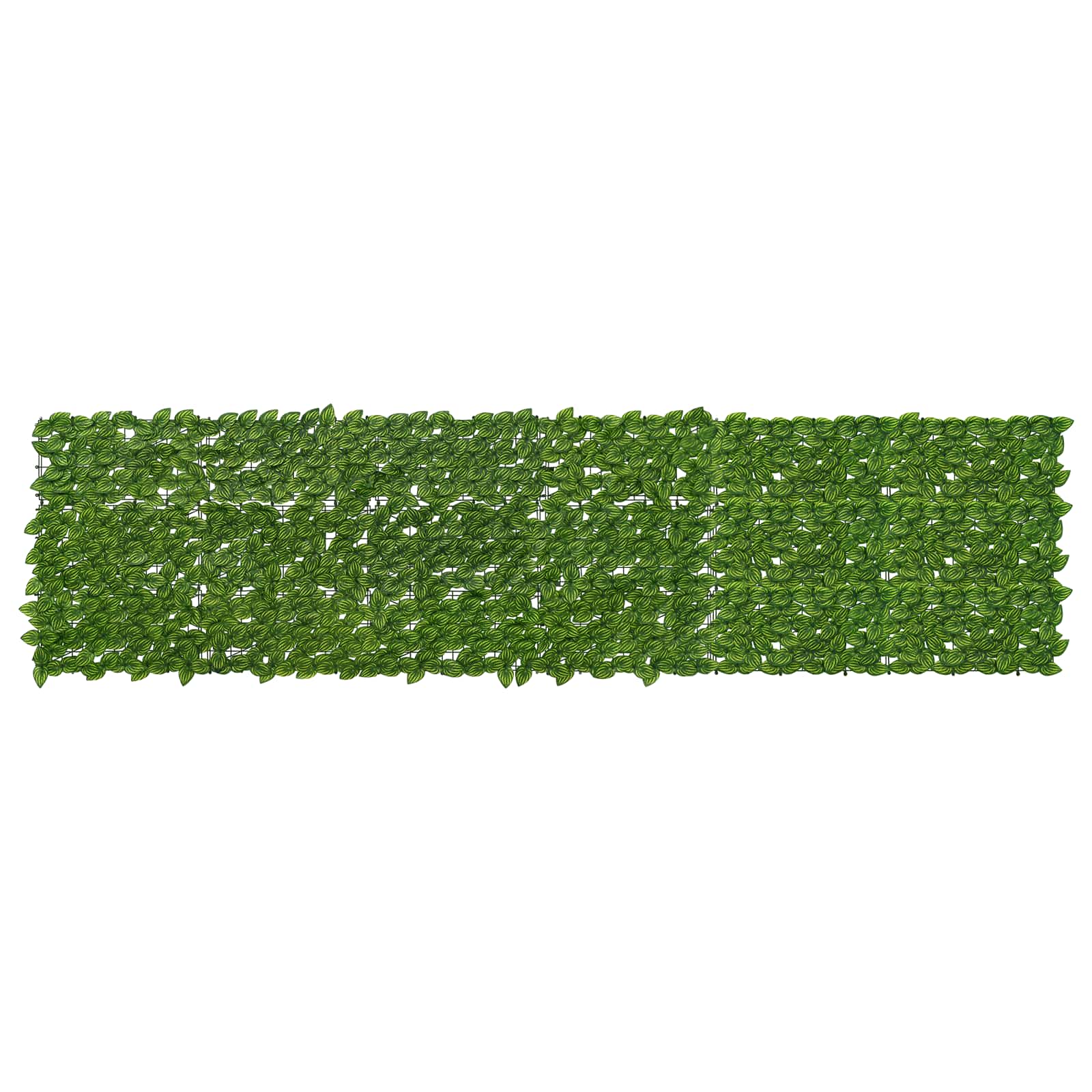 Balcony Screen with Leaves Grün und Gelb 300 x 75 cm