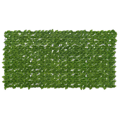 Balcony Screen with Leaves Grün und Gelb 200 x 100 cm