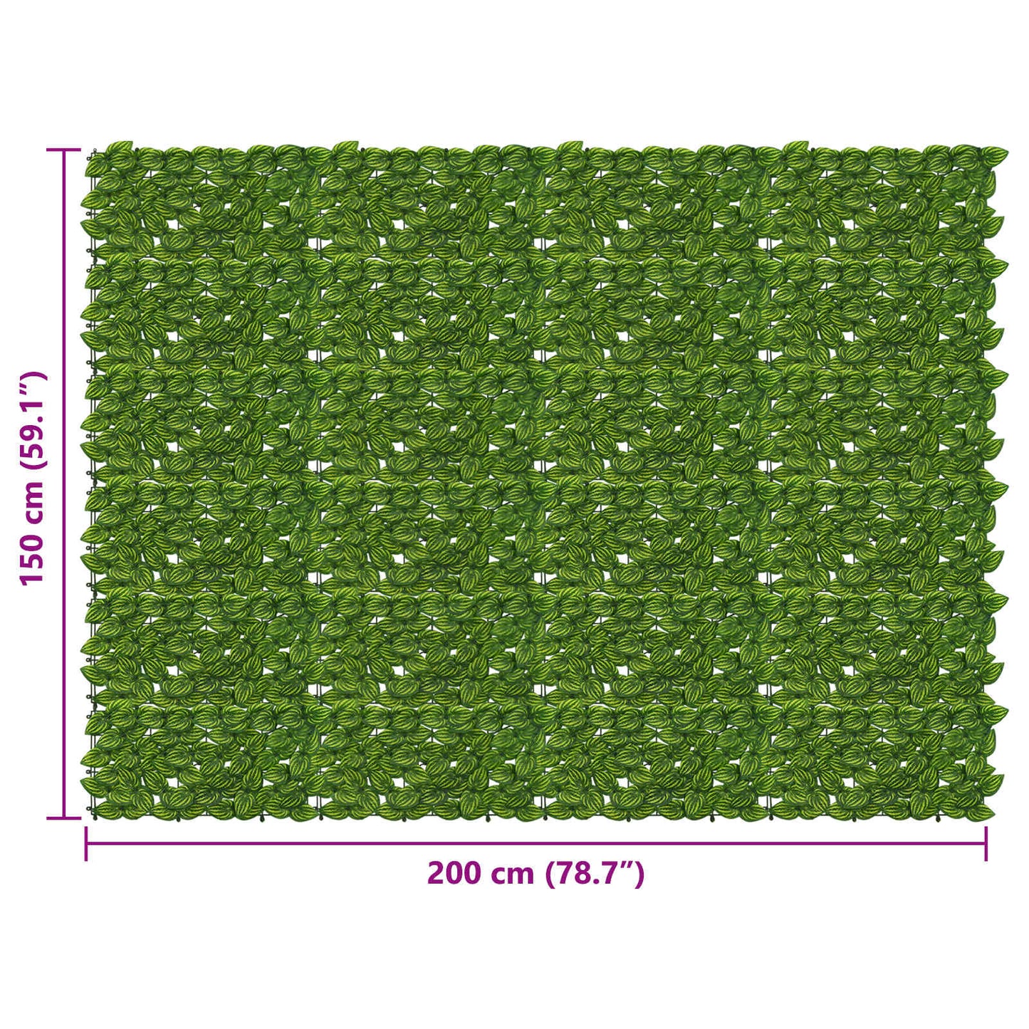 Balcony Screen with Leaves Grün und Gelb 200 x 150 cm