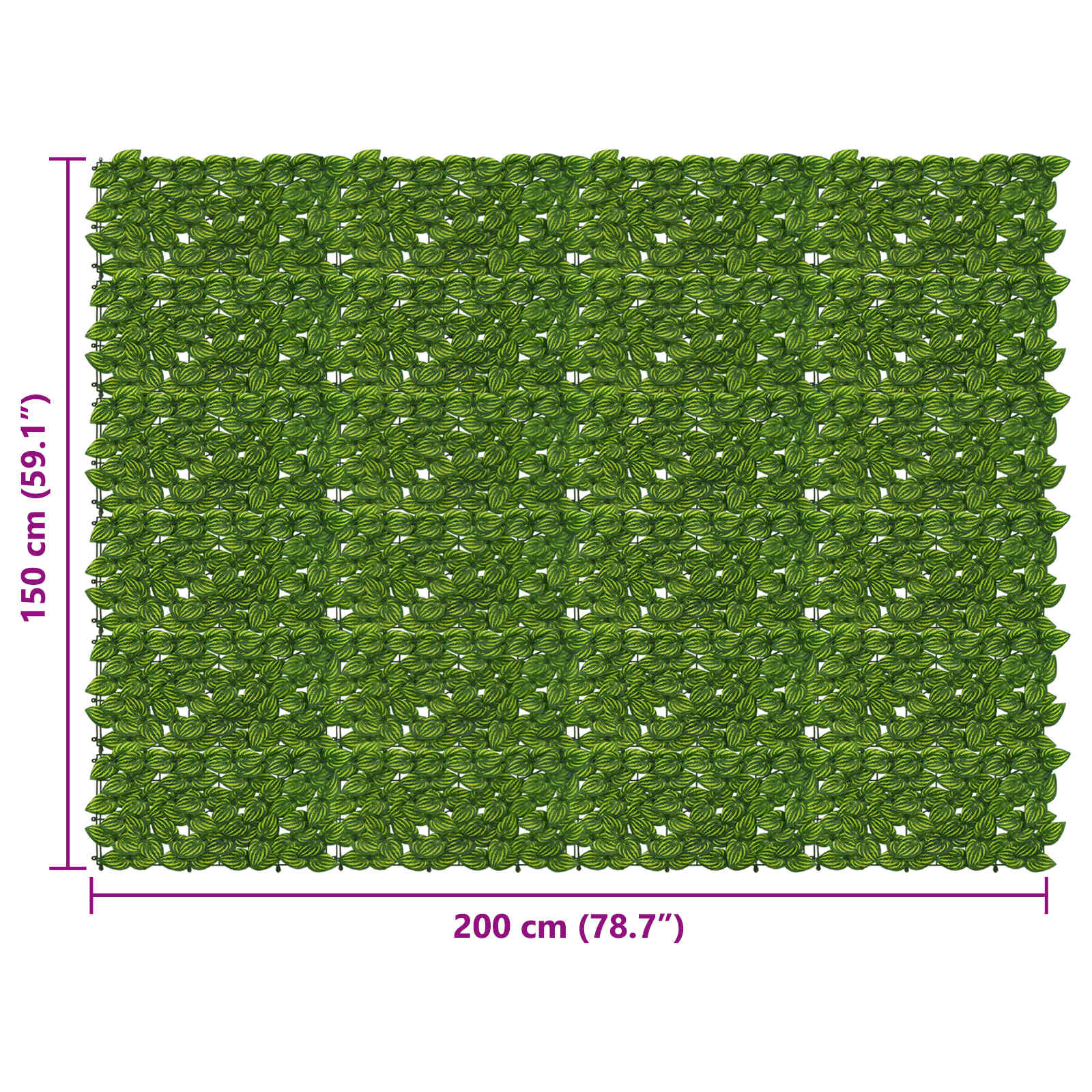Balcony Screen with Leaves Grün und Gelb 200 x 150 cm