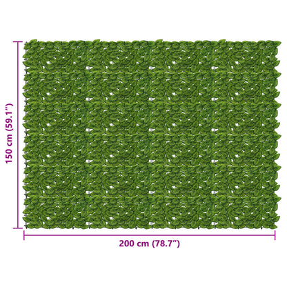 Balcony Screen with Leaves Grün und Gelb 200 x 150 cm