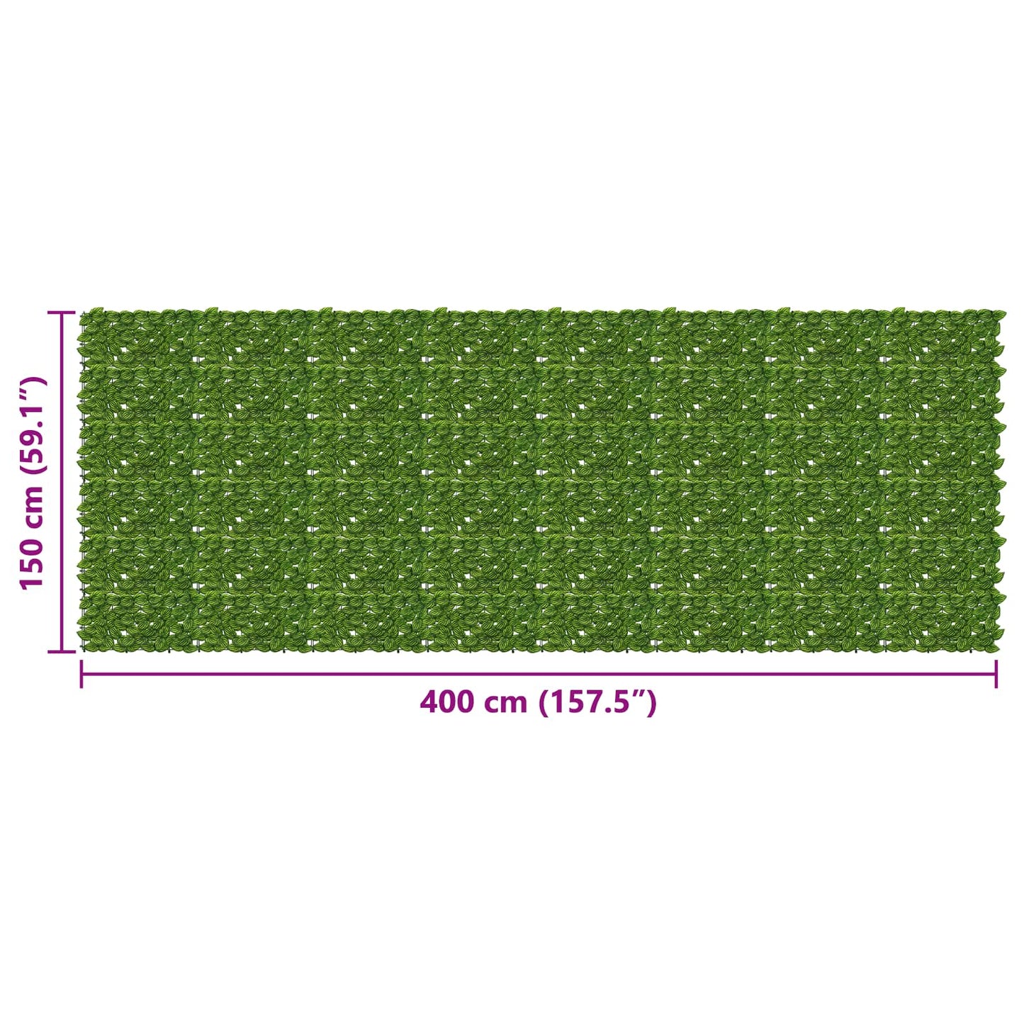 Balcony Screen with Leaves Grün und Gelb 400 x 150 cm