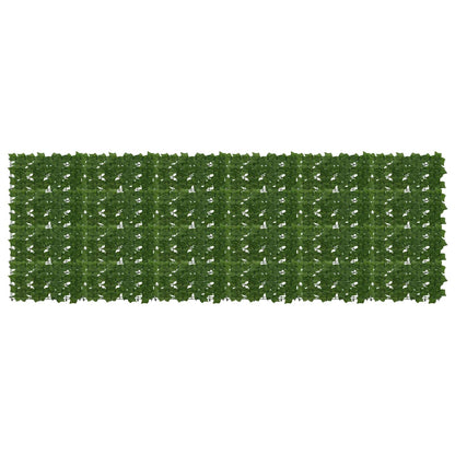 Balcony Screen with Leaves Grün 300 x 100 cm