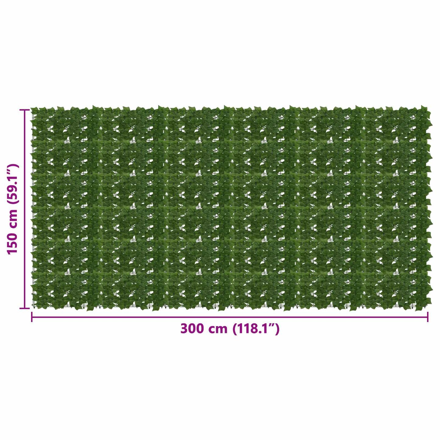 Balcony Screen with Leaves 300 x 150 cm Polyethylen und Stoff
