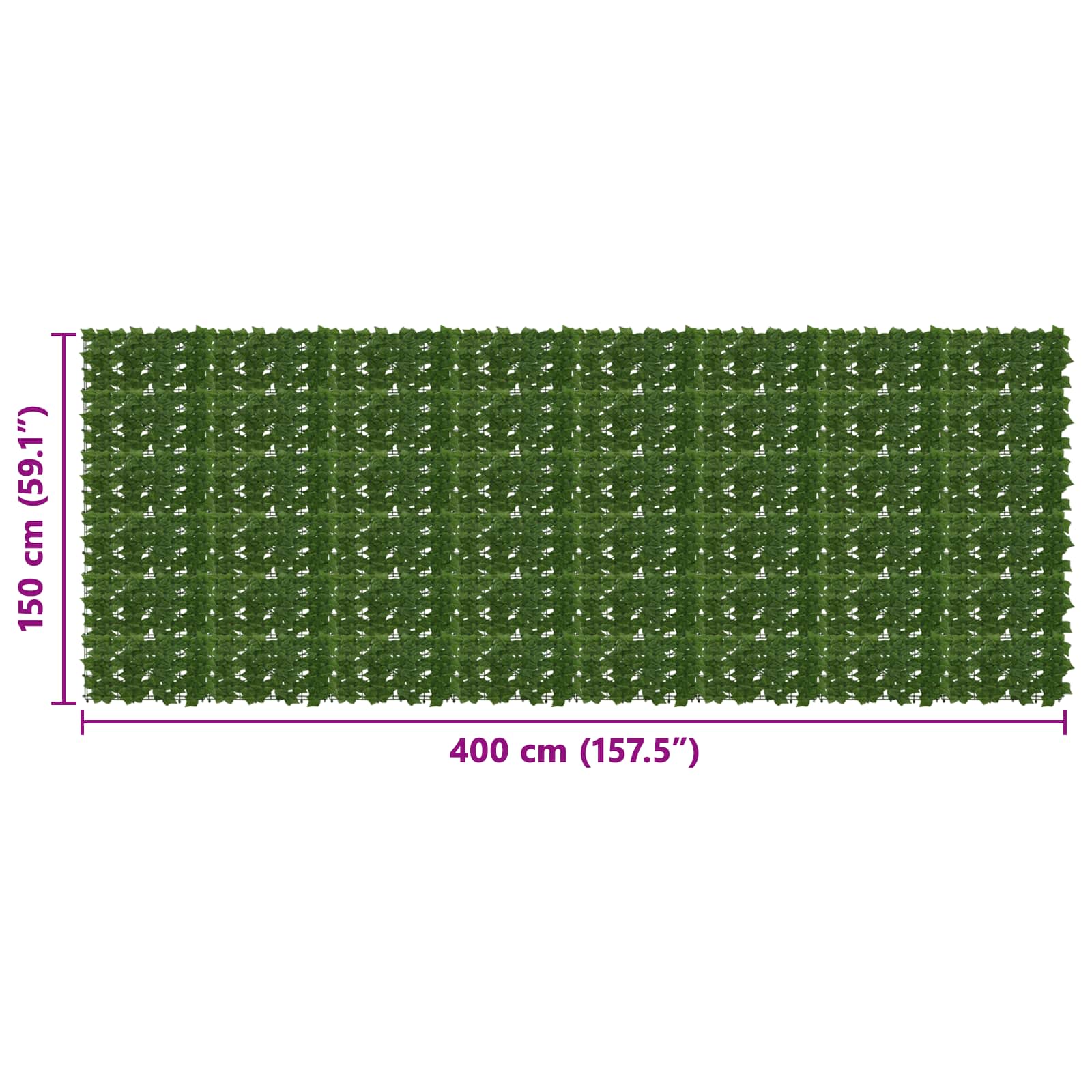 Balcony Screen with Leaves Grün 400 x 150 cm