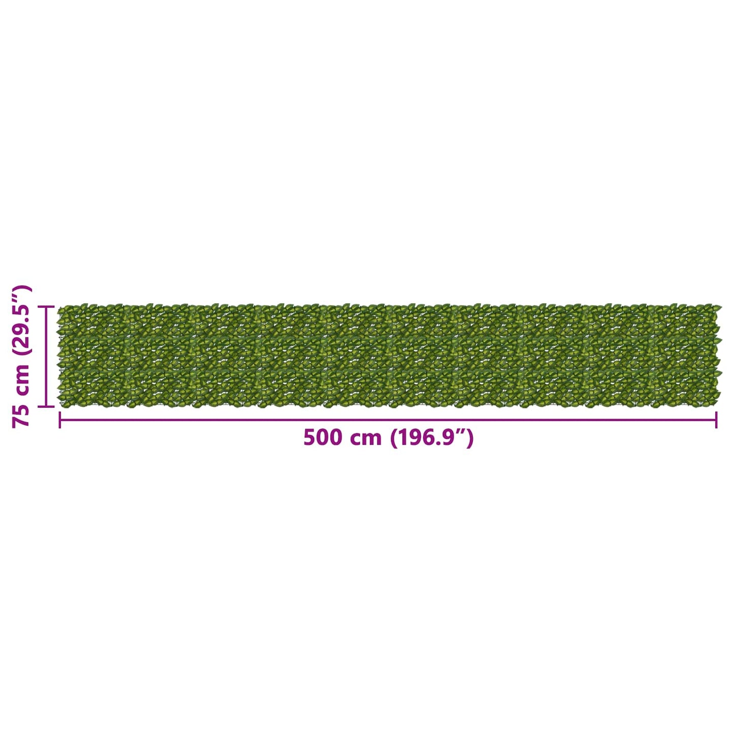 Balcony Screen with Leaves Grün und Gelb 500 x 75 cm