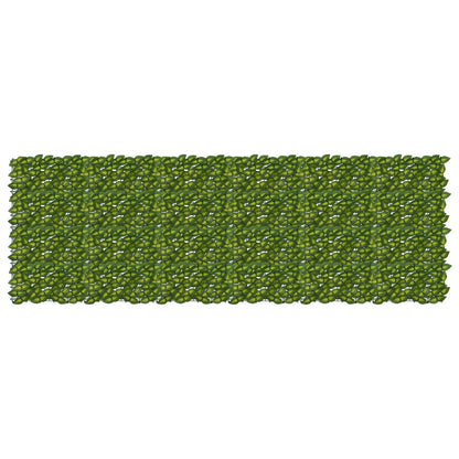Balcony Screen with Leaves Grün und Gelb 300 x 100 cm