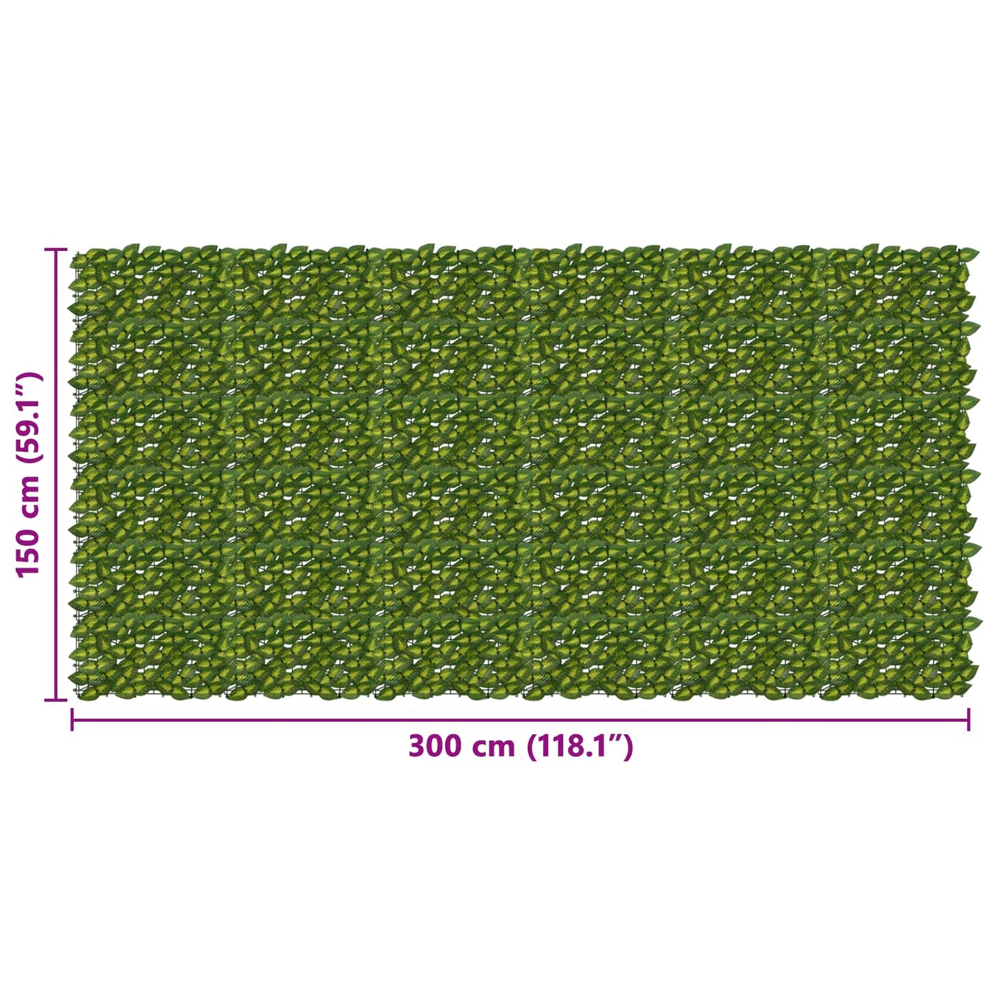 Balcony Screen with Leaves Grün und Gelb 300 x 150 cm