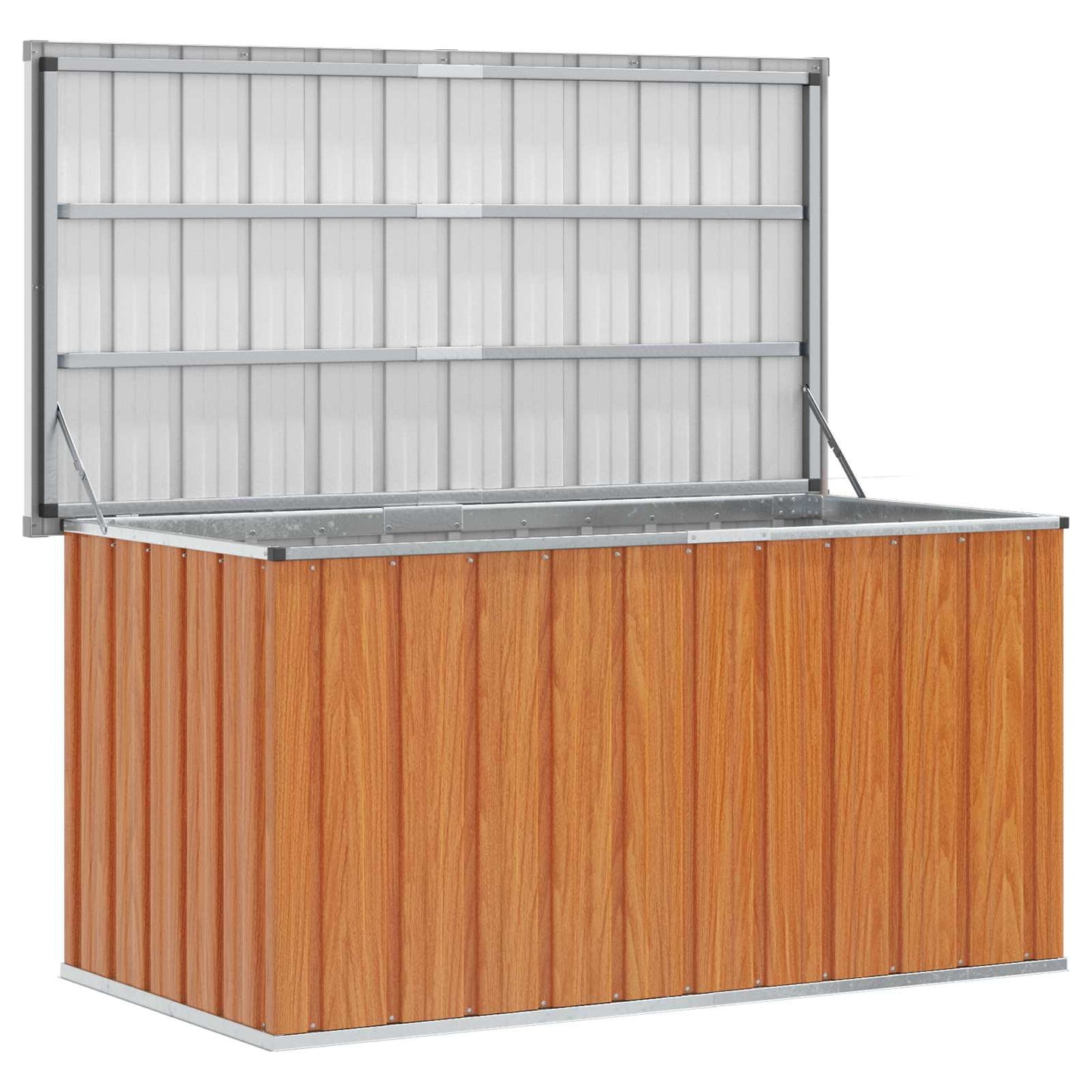Außenlagerbox Holz 129 x 67 x 65 cm Verzinkter Stahl