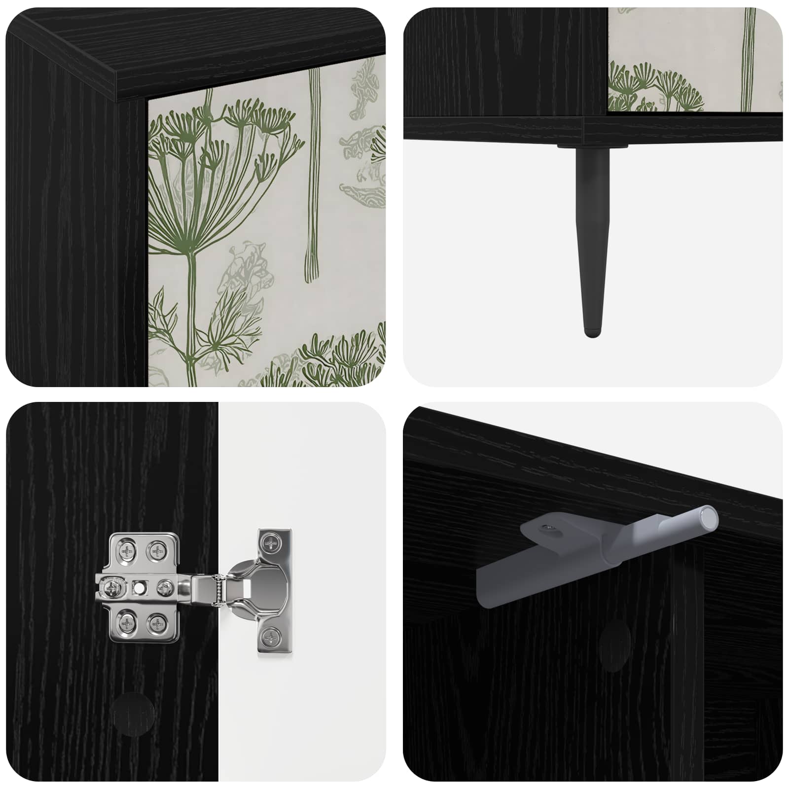 TV-Schrank GOTHA 102 x 33 x 51 cm Schwarz Eichen-Optik