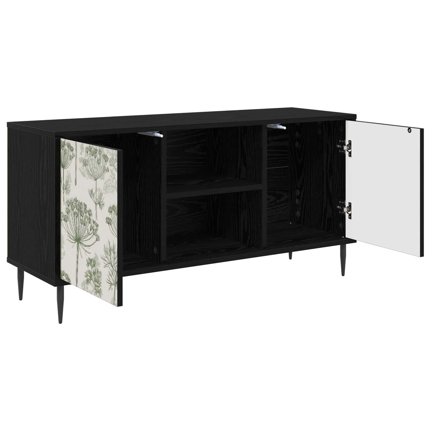 TV-Schrank GOTHA 102 x 33 x 51 cm Schwarz Eichen-Optik
