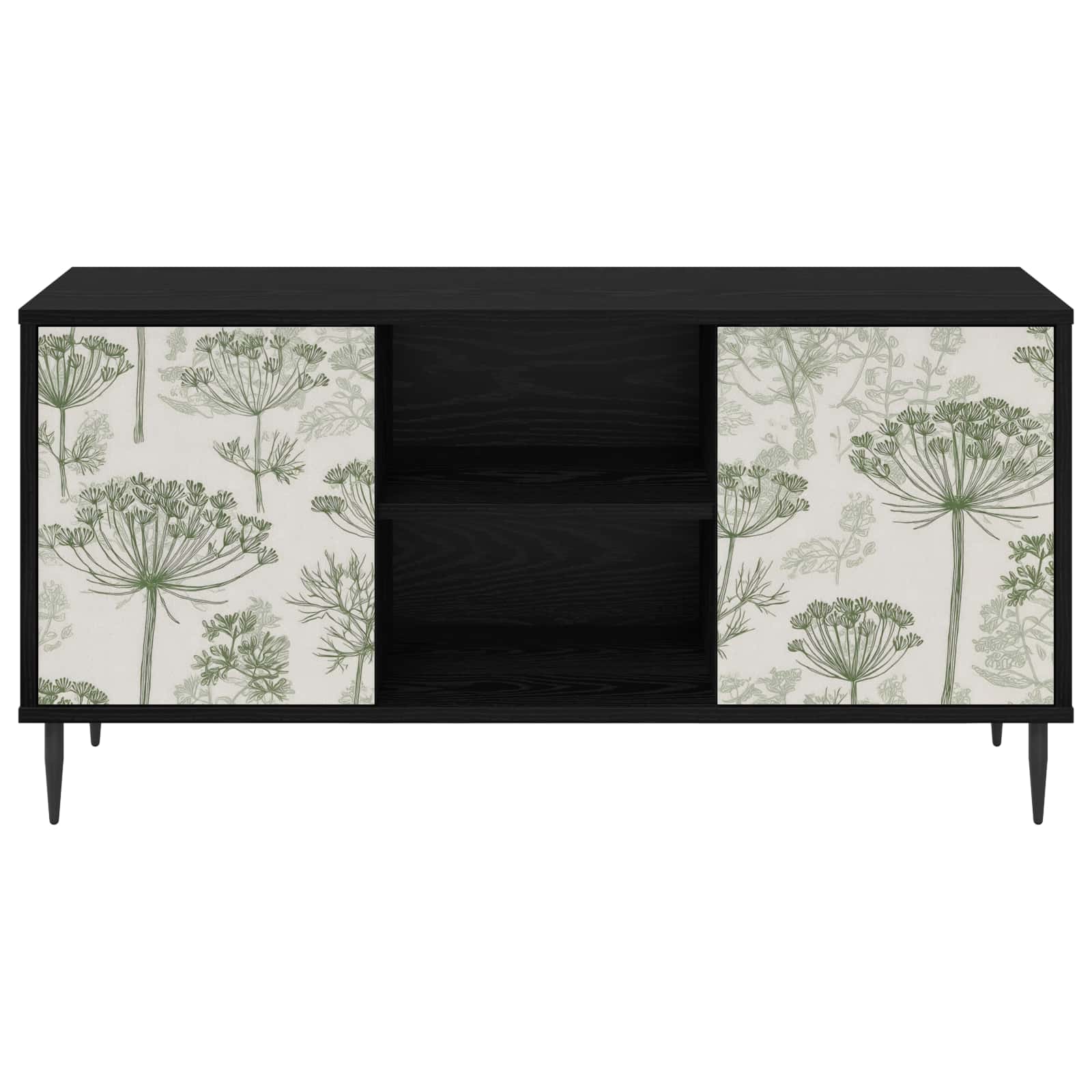 TV-Schrank GOTHA 102 x 33 x 51 cm Schwarz Eichen-Optik