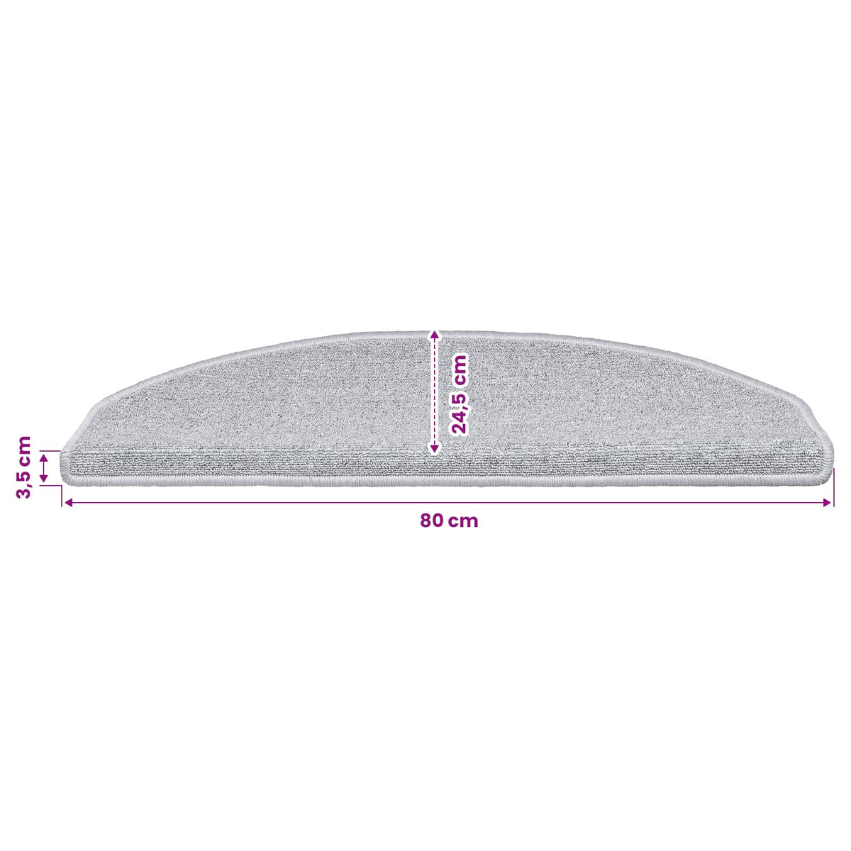 Selbstklebende Stufenmatten 15 Stk. 80 x 24,5 x 3,5 cm Hellgrau