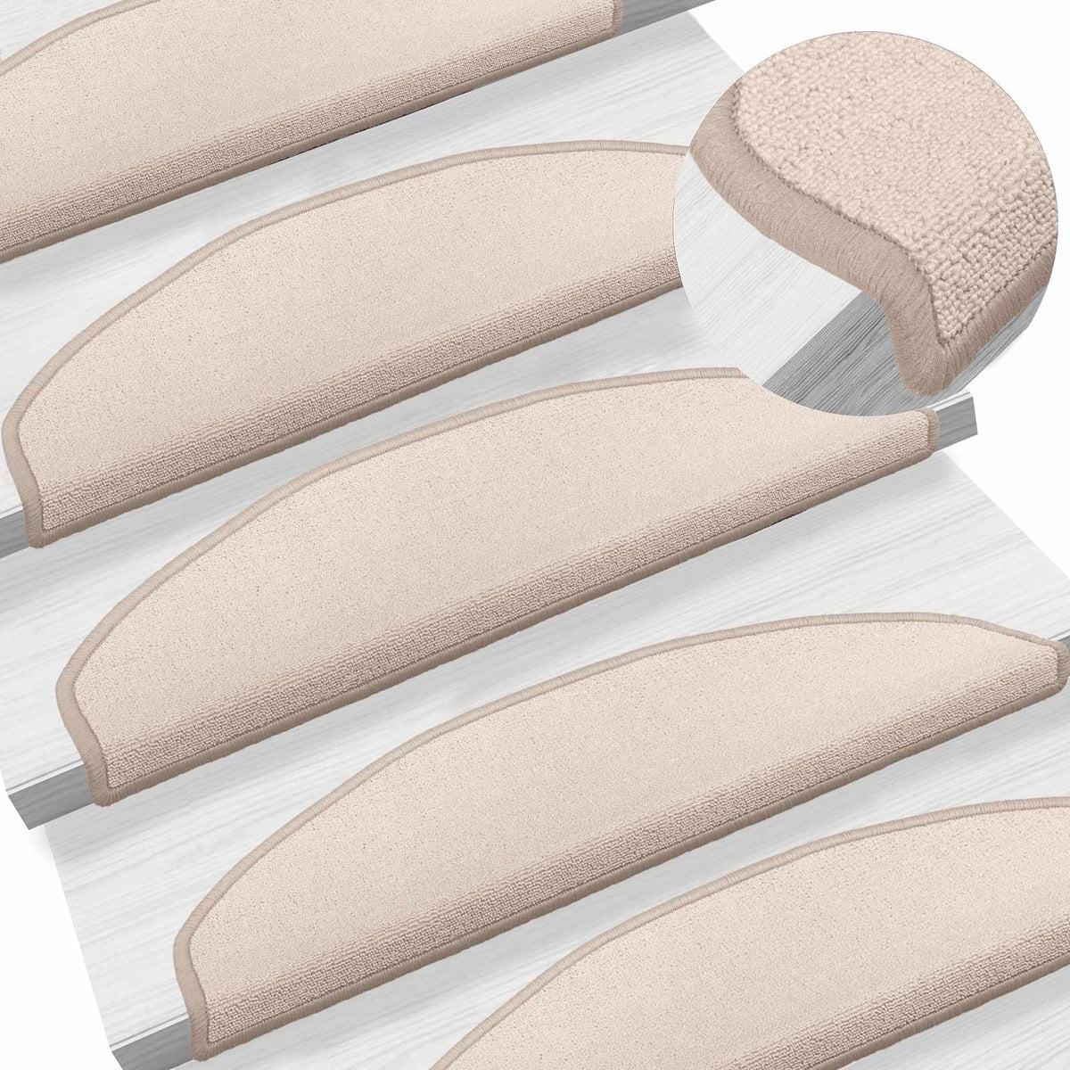 Selbstklebende Stufenmatten 15 Stk. 80 x 24,5 x 3,5 cm Taupe