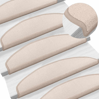 Selbstklebende Stufenmatten 15 Stk. 80 x 24,5 x 3,5 cm Taupe