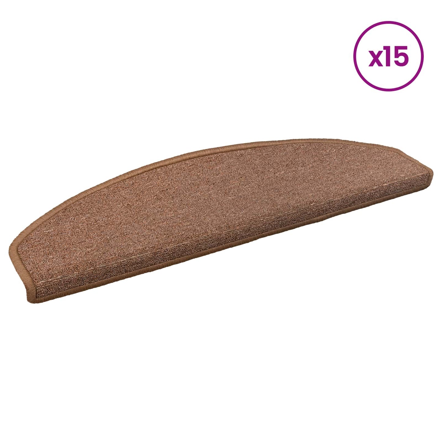 Selbstklebende Stufenmatten 15 Stk. 80 x 24,5 x 3,5 cm Braun
