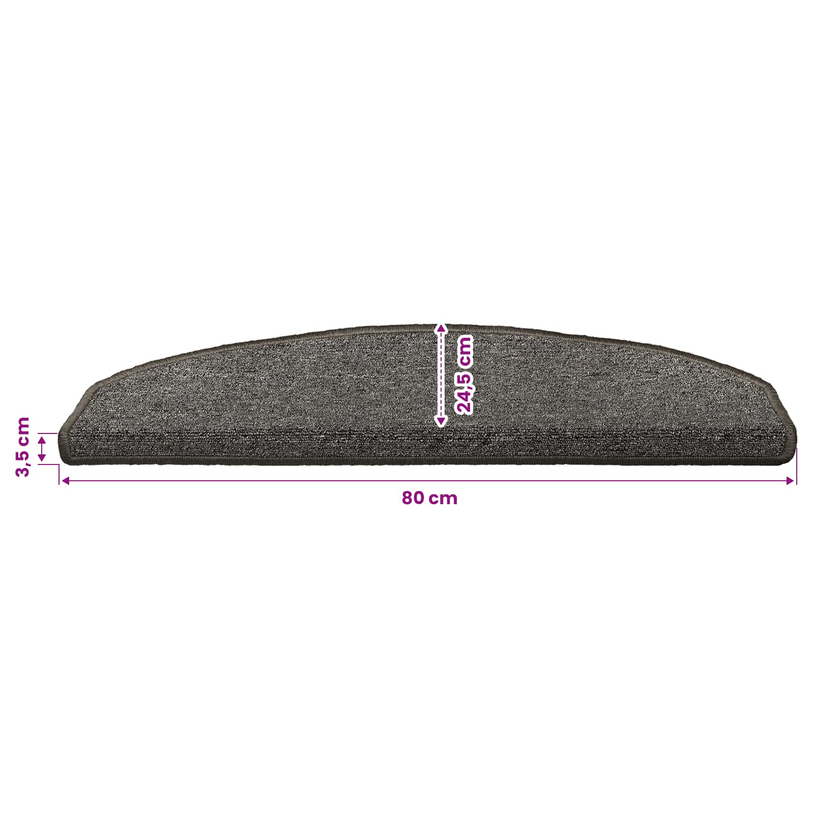 Selbstklebende Stufenmatten 15 Stk. 80 x 24,5 x 3,5 cm