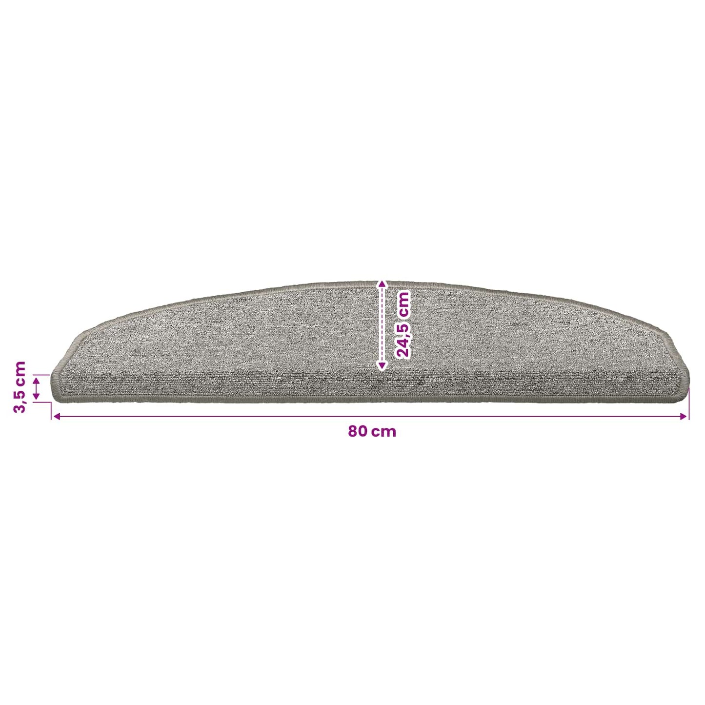 Selbstklebende Stufenmatten 15 Stk. 80 x 24,5 x 3,5 cm Hellgrau
