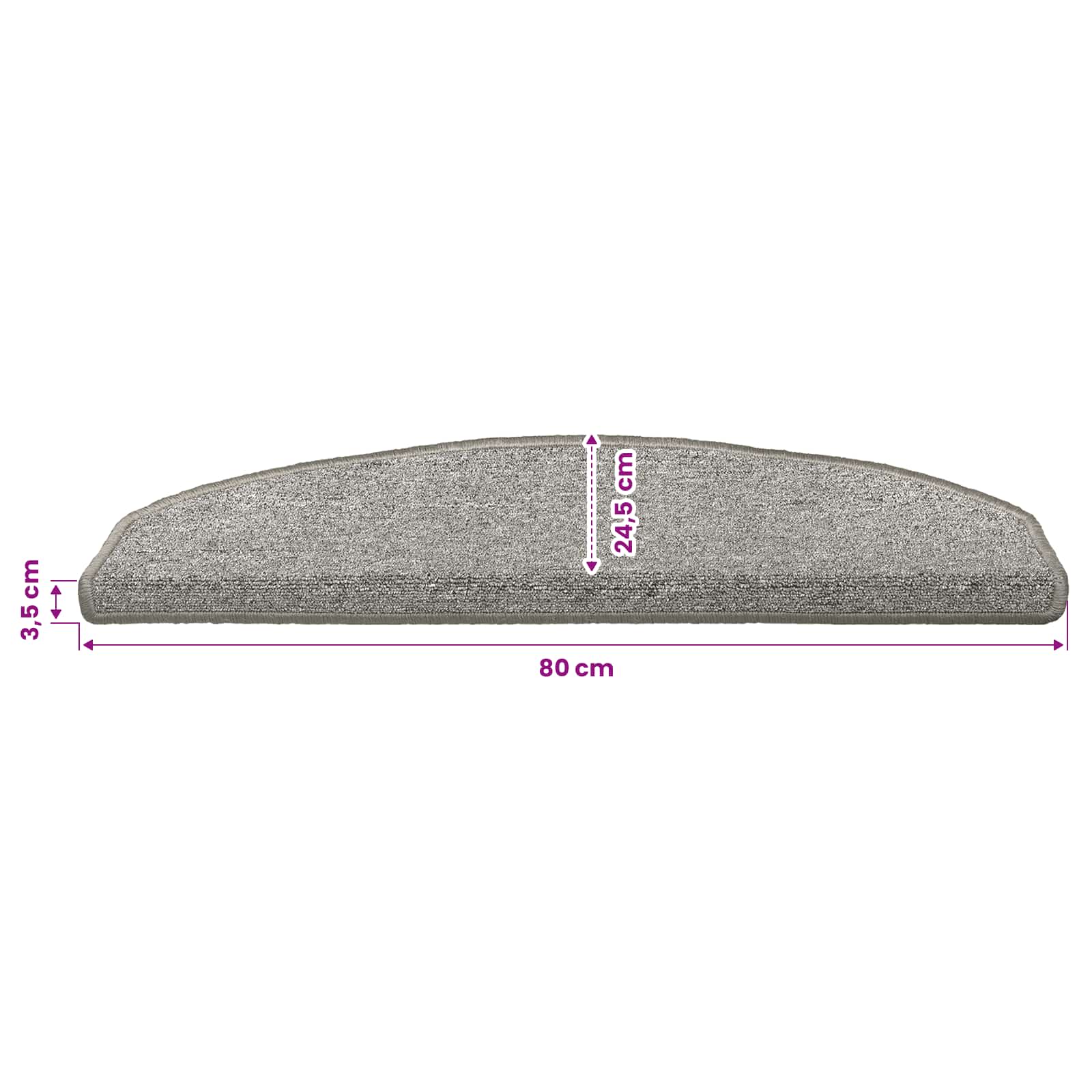 Selbstklebende Stufenmatten 15 Stk. 80 x 24,5 x 3,5 cm Hellgrau