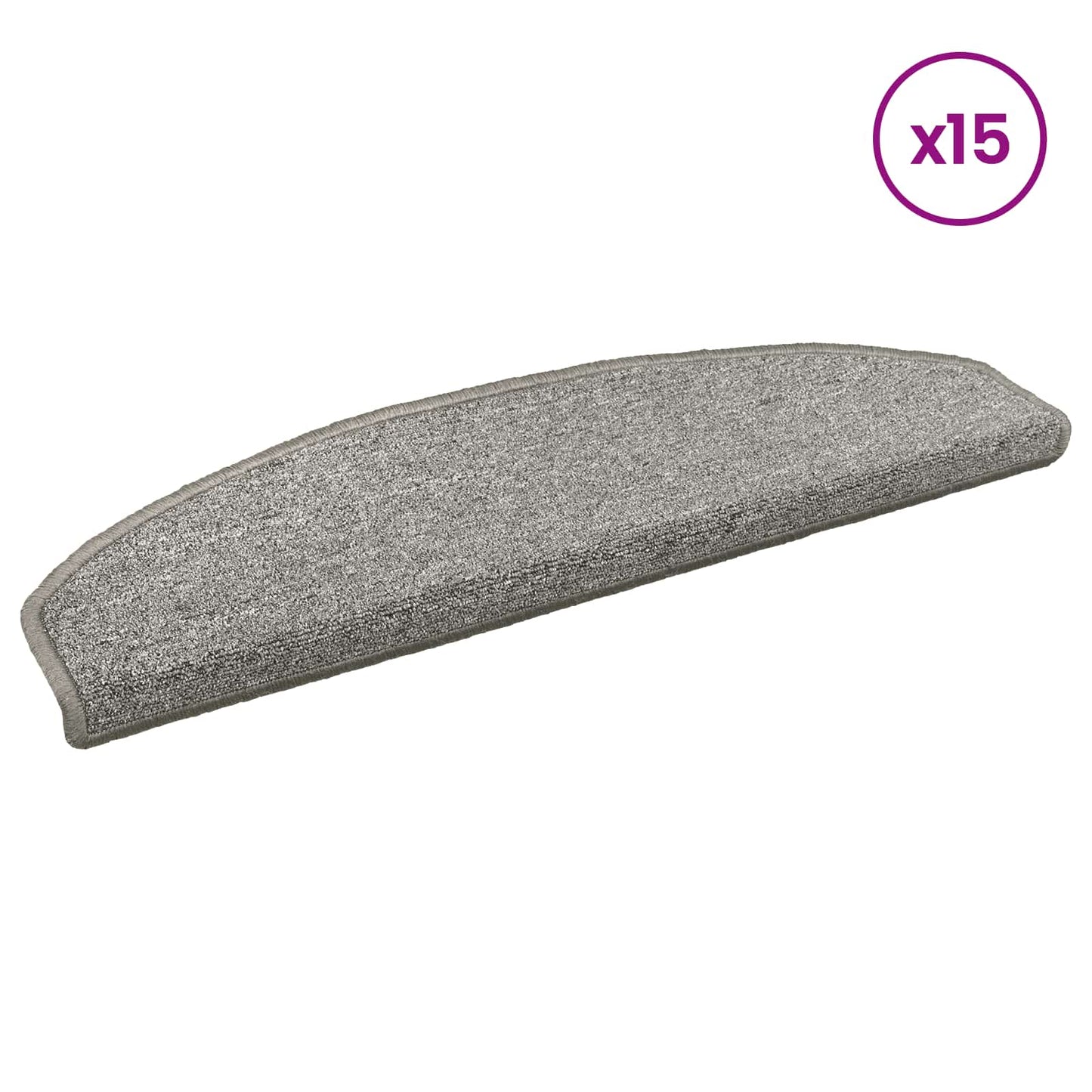 Selbstklebende Stufenmatten 15 Stk. 80 x 24,5 x 3,5 cm Hellgrau