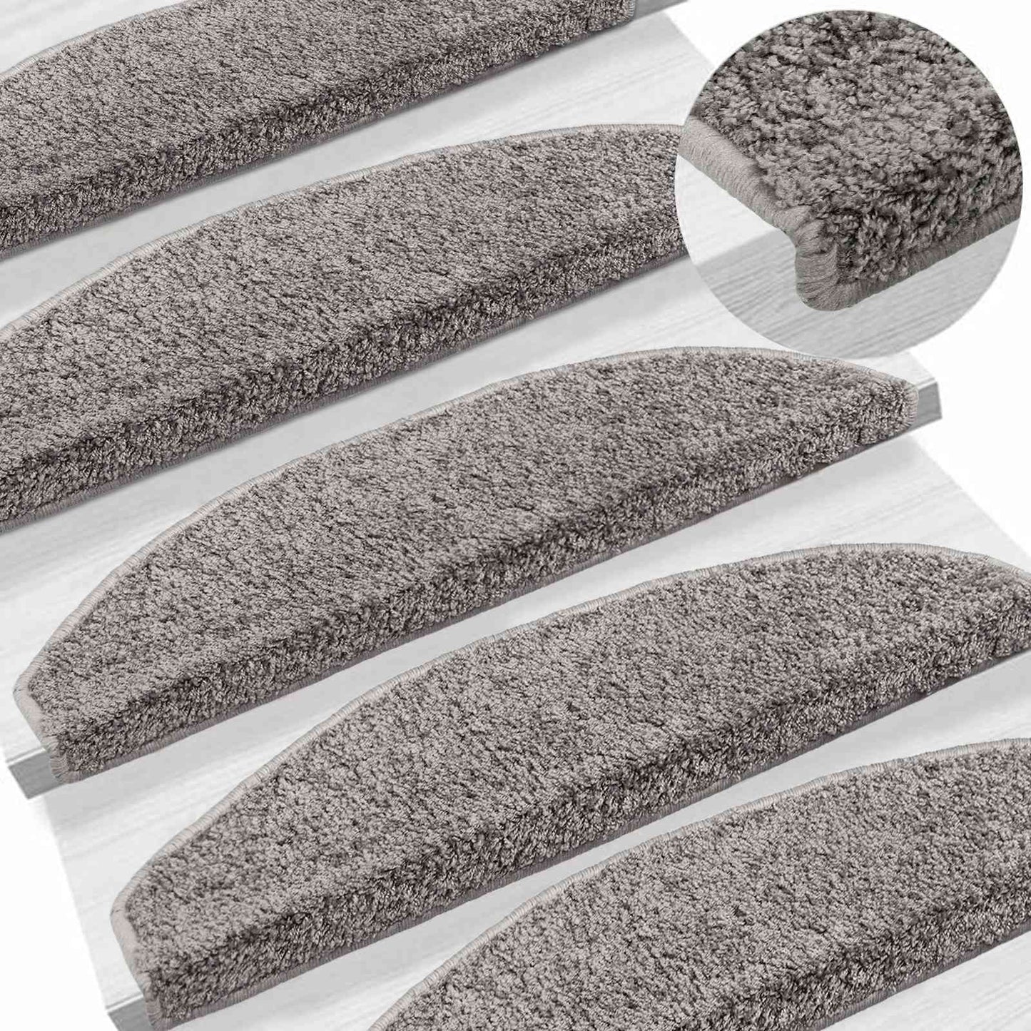 Selbstklebende Treppenschoner 15 stk. 80 x 24,5 x 3,5 cm Grau