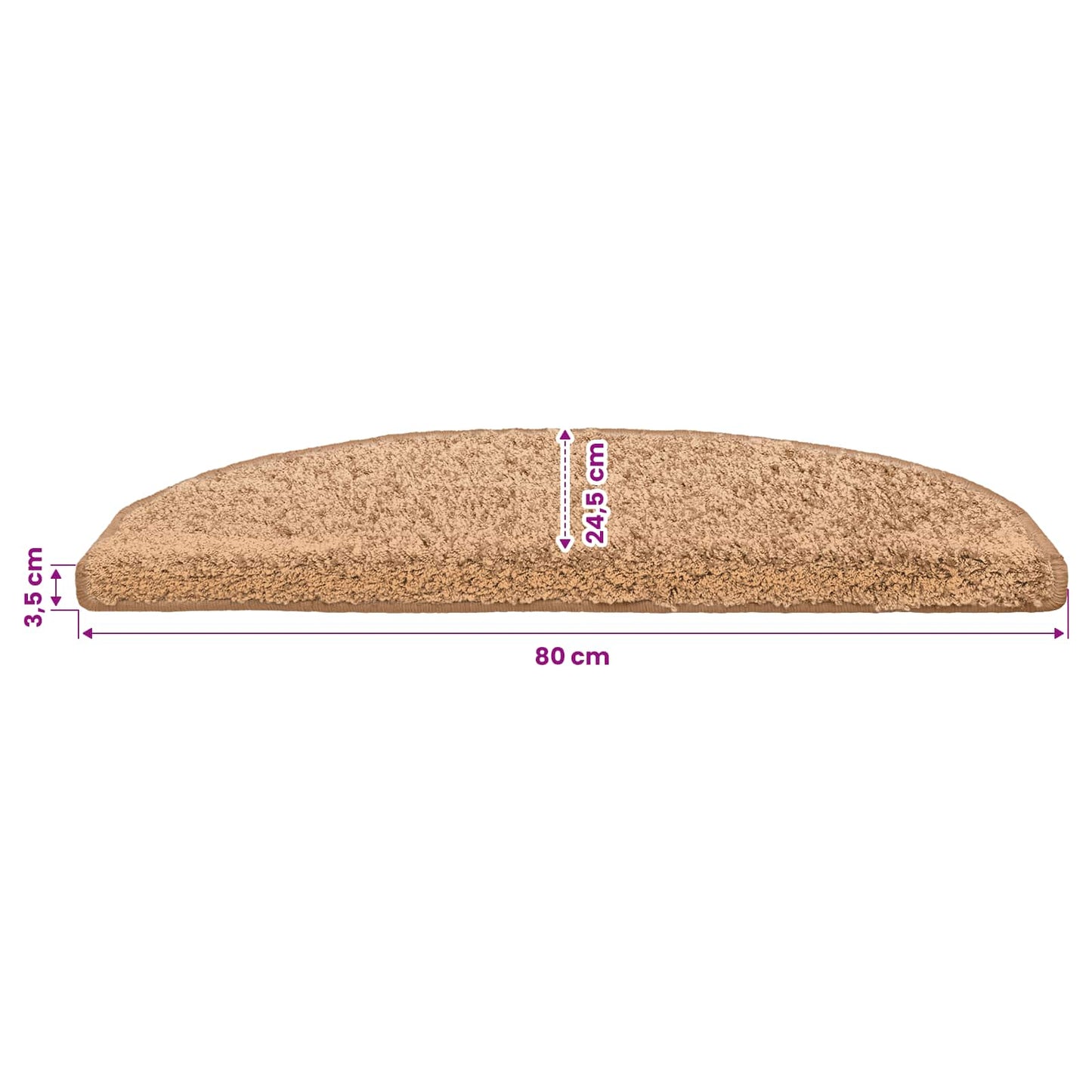 Selbstklebende Treppenschoner 15 stk. 80 x 24,5 x 3,5 cm Beige
