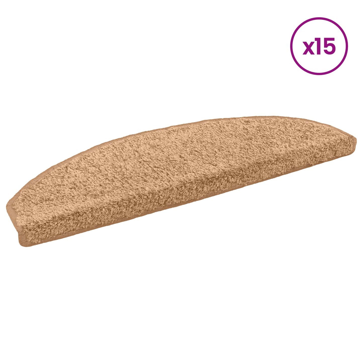 Selbstklebende Treppenschoner 15 stk. 80 x 24,5 x 3,5 cm Beige