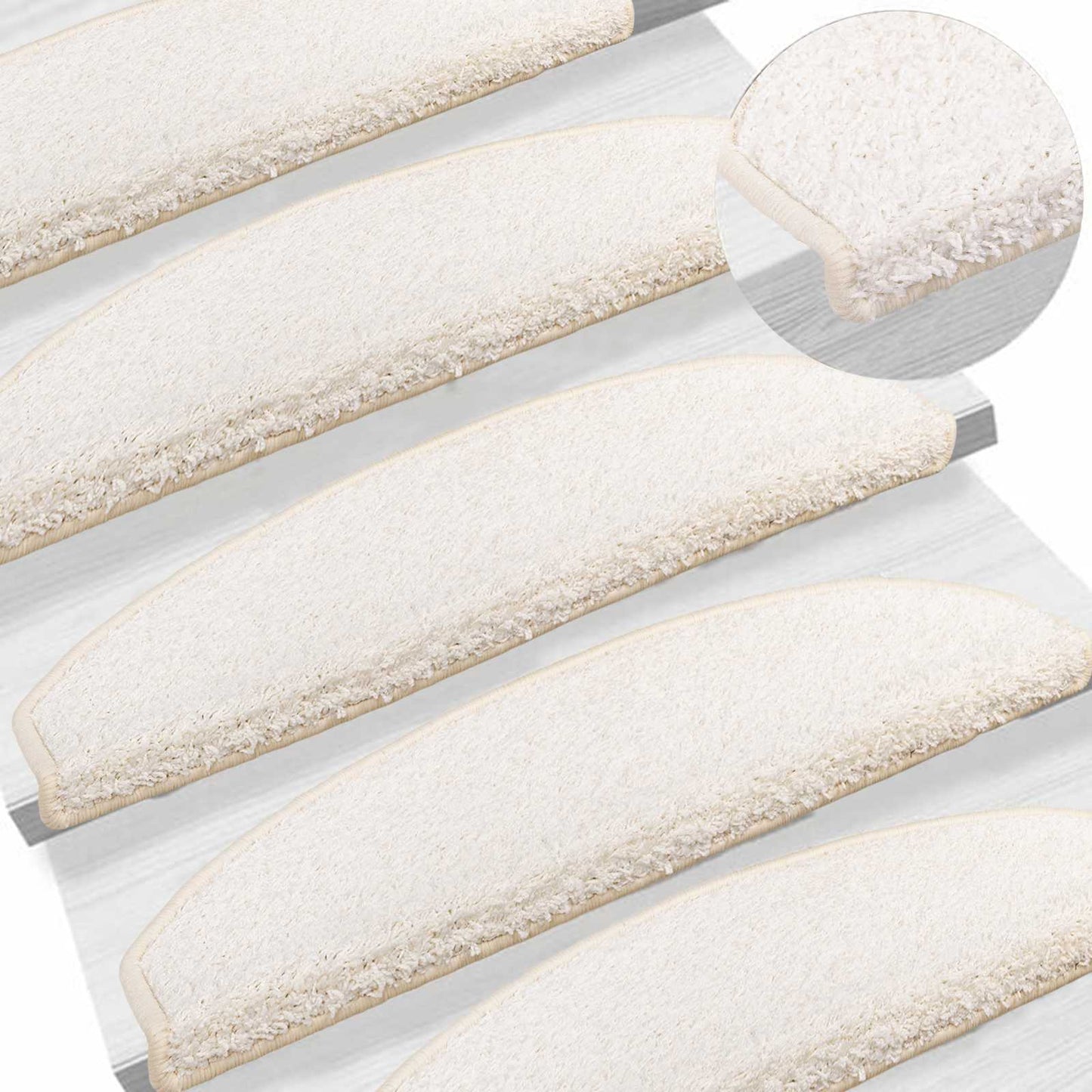 Selbstklebende Treppenschoner 15 stk. 80 x 24,5 x 3,5 cm Weiß