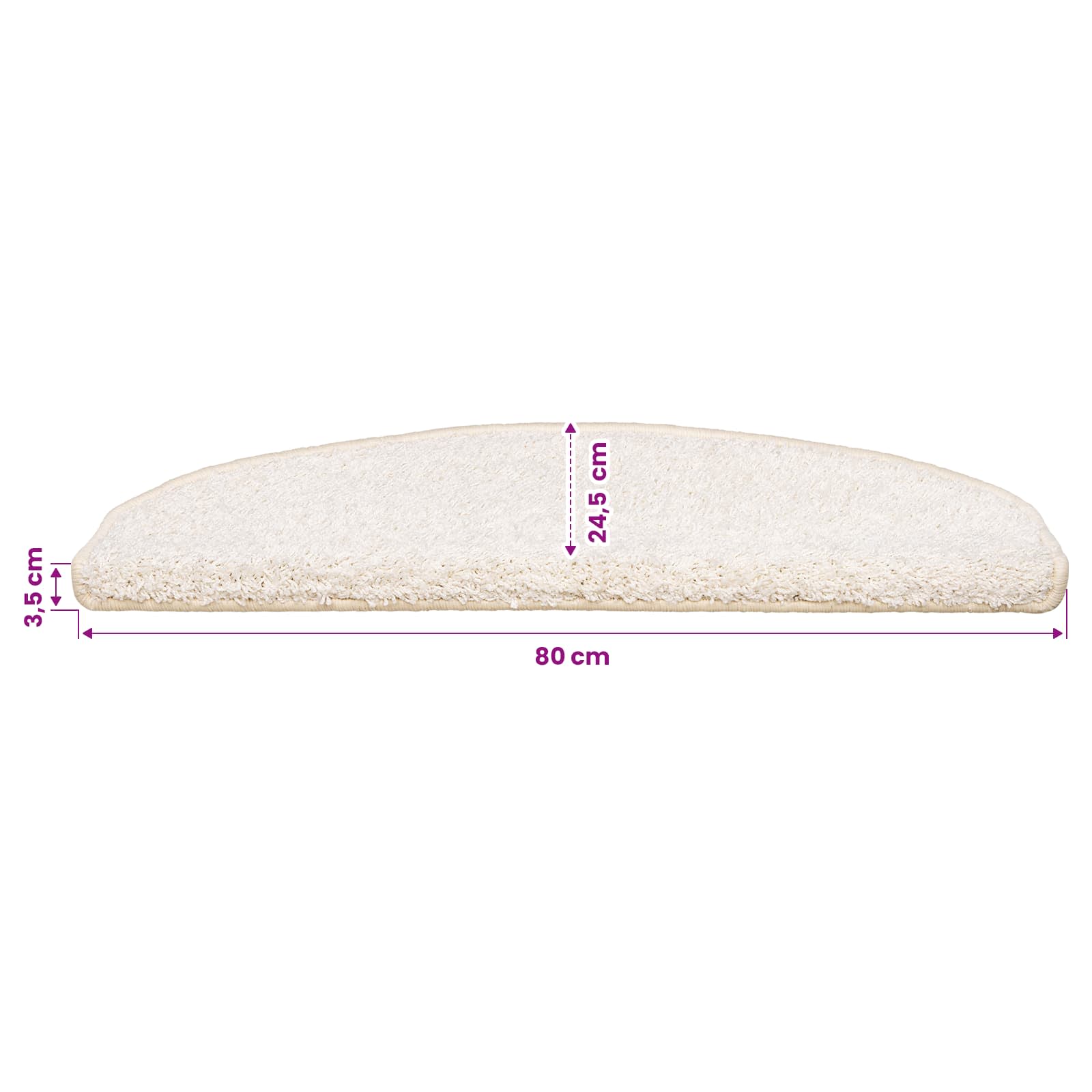 Selbstklebende Treppenschoner 15 stk. 80 x 24,5 x 3,5 cm Weiß