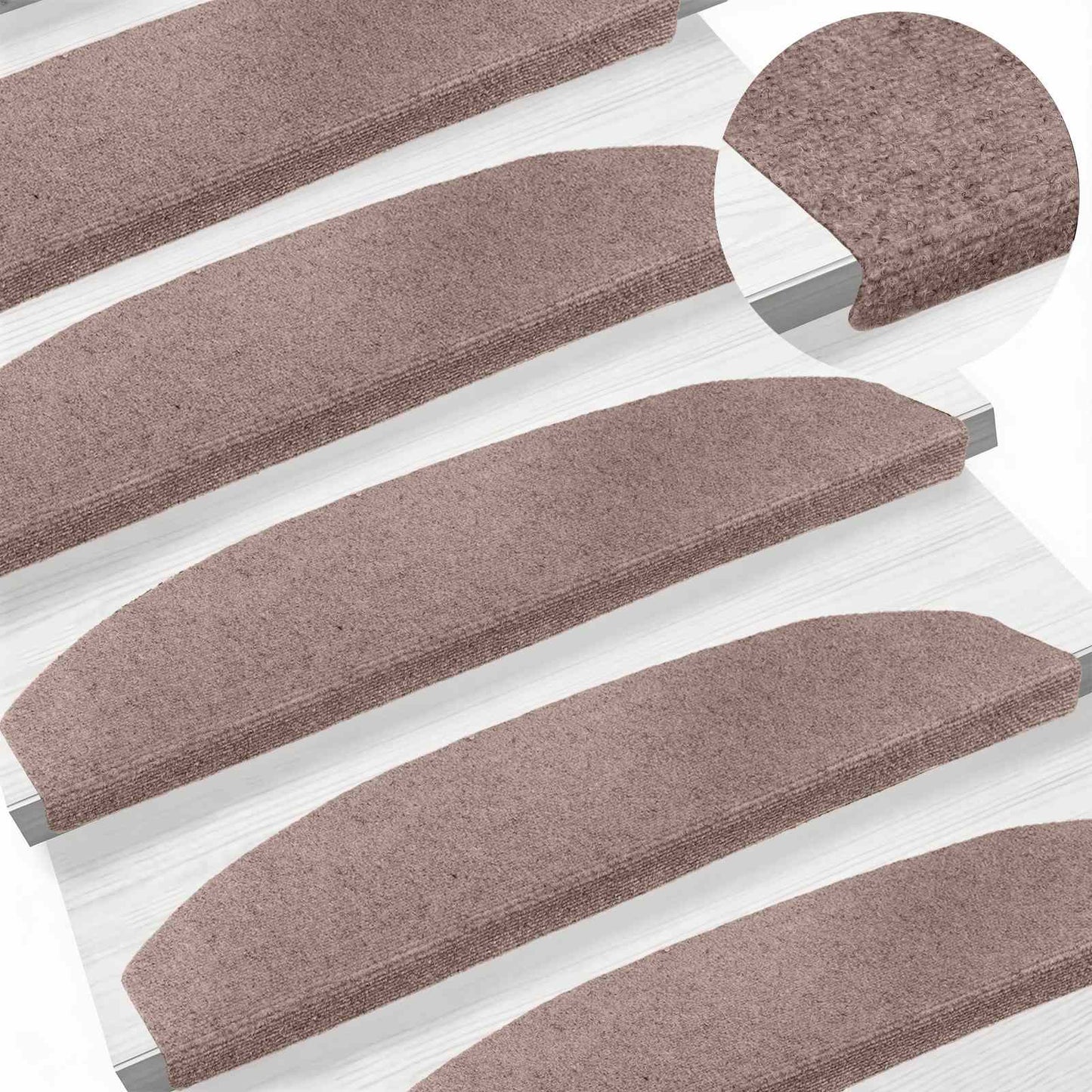 Selbstklebende Stufenmatten 15 Stk. 80 x 24,5 x 3,5 cm Beige