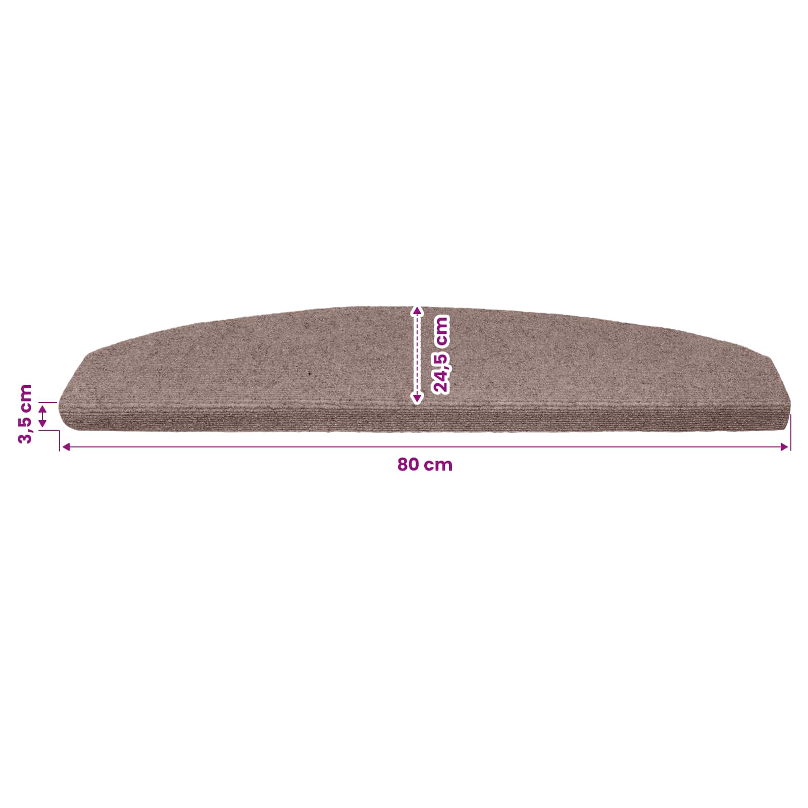 Selbstklebende Stufenmatten 15 Stk. 80 x 24,5 x 3,5 cm Beige