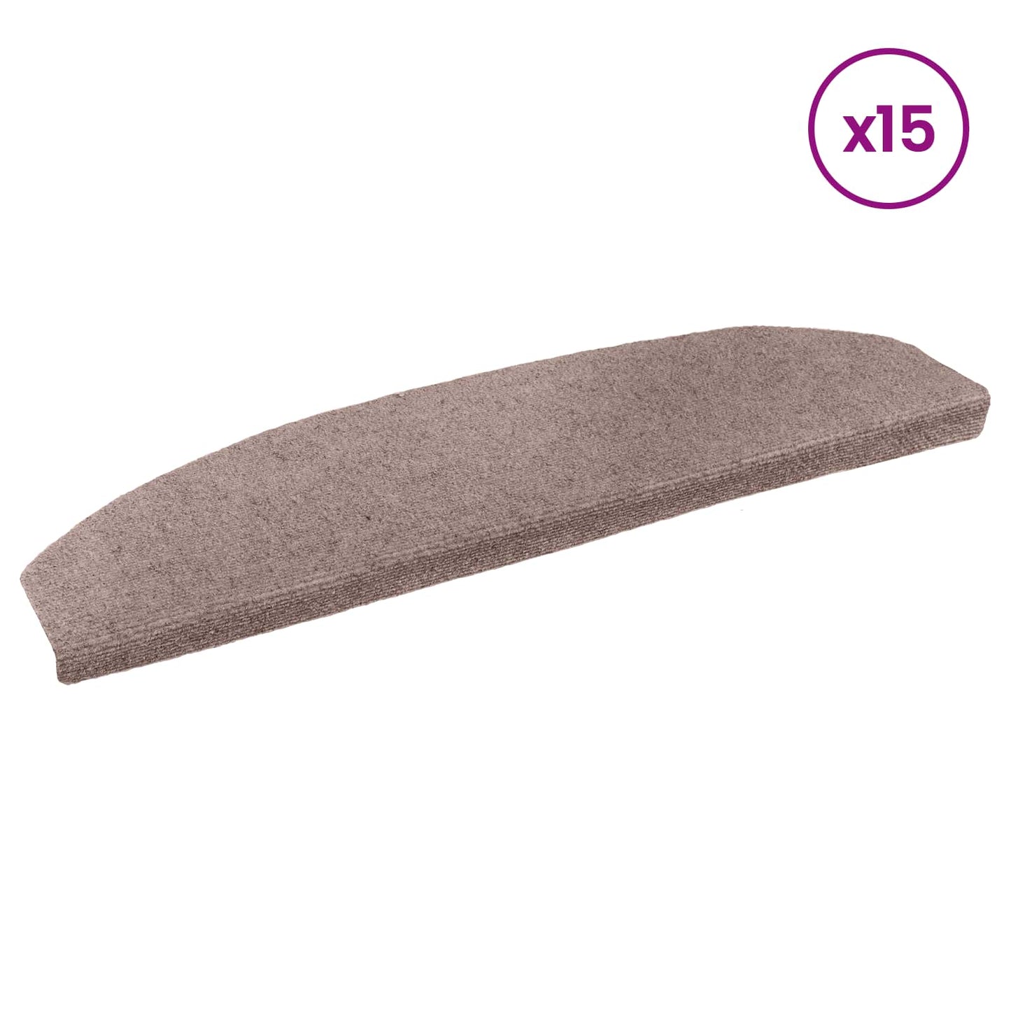 Selbstklebende Stufenmatten 15 Stk. 80 x 24,5 x 3,5 cm Beige