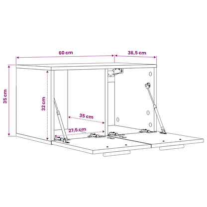 Wandschrank 60 x 36,5 x 35 cm Holzwerkstoff Artisan-Eiche