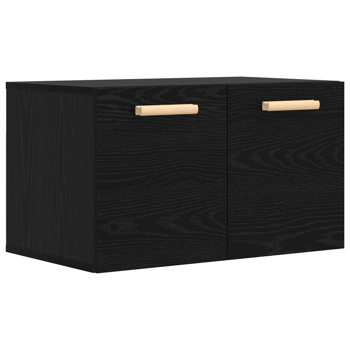 Wandschrank Schwarz Eichen-Optik 60 x 36,5 x 35 cm